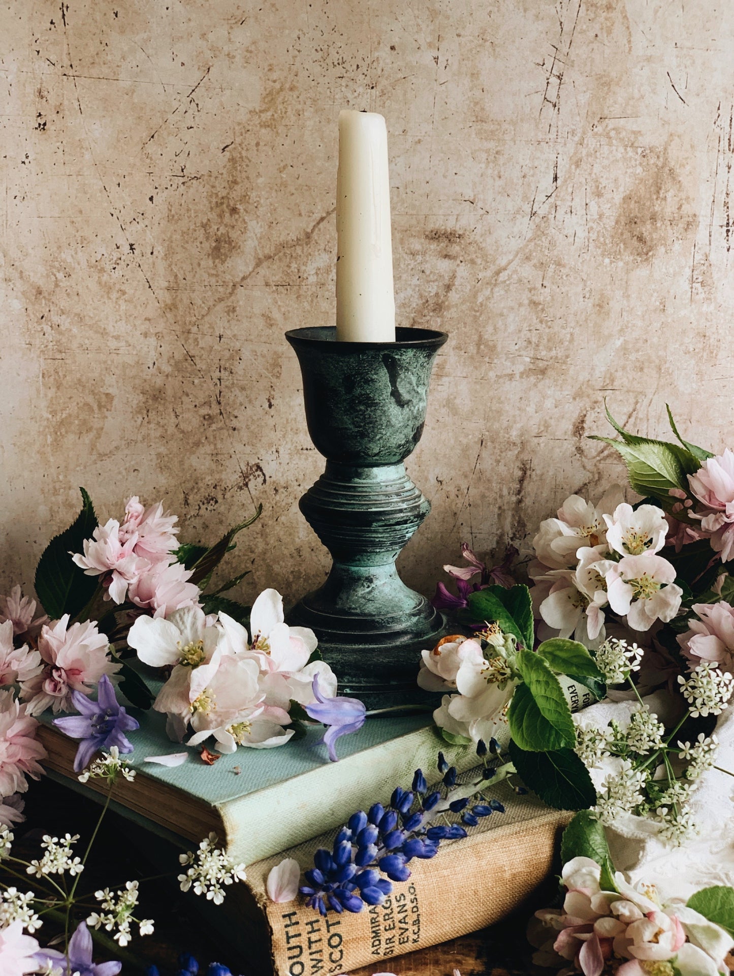 Rustic Patina Style Candle Stick