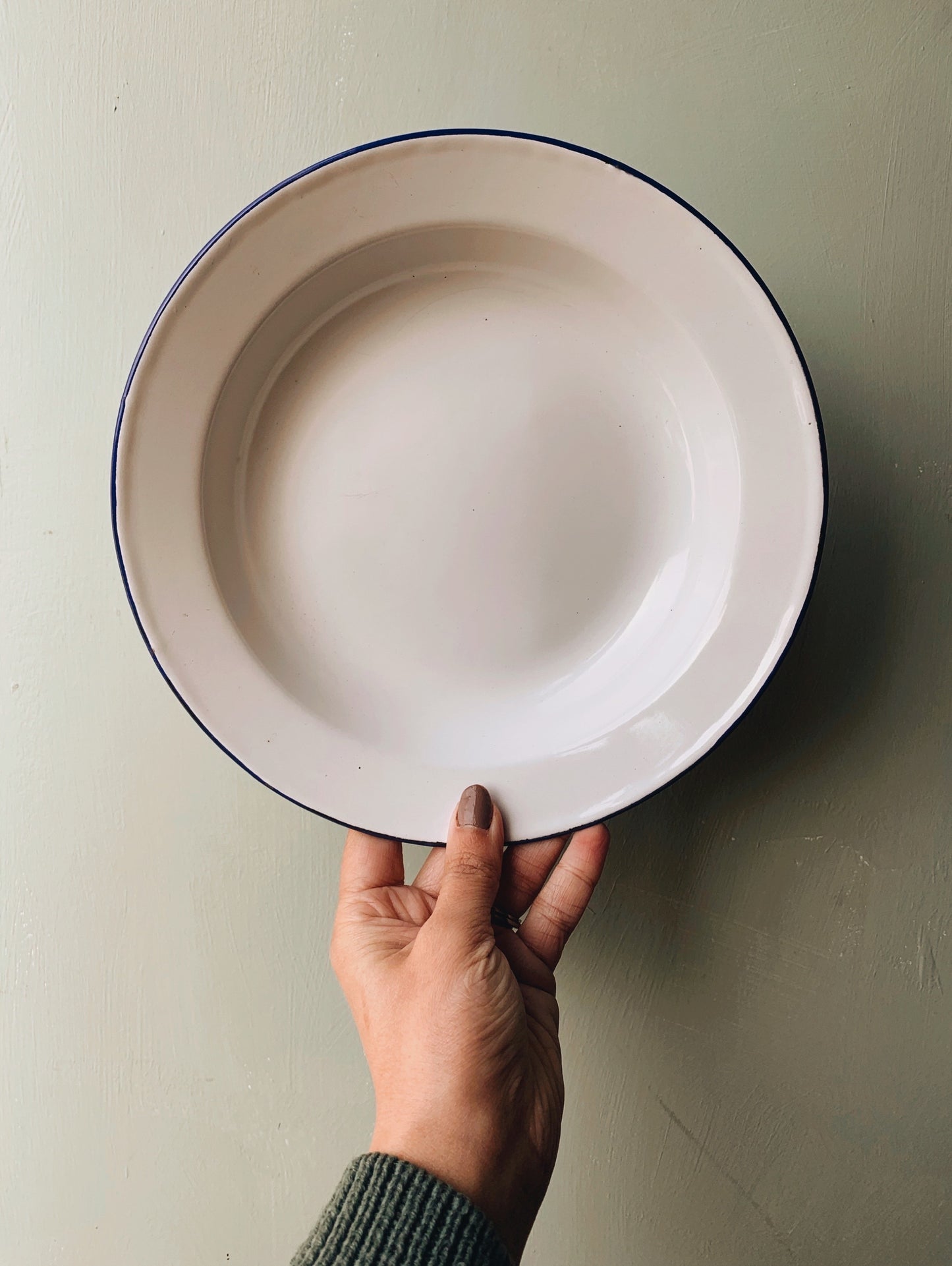 Vintage White Enamel Bowl
