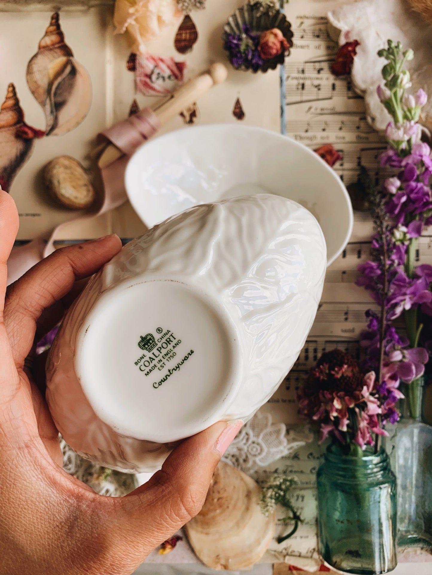 Vintage Coalport Leaf Porcelain Dish