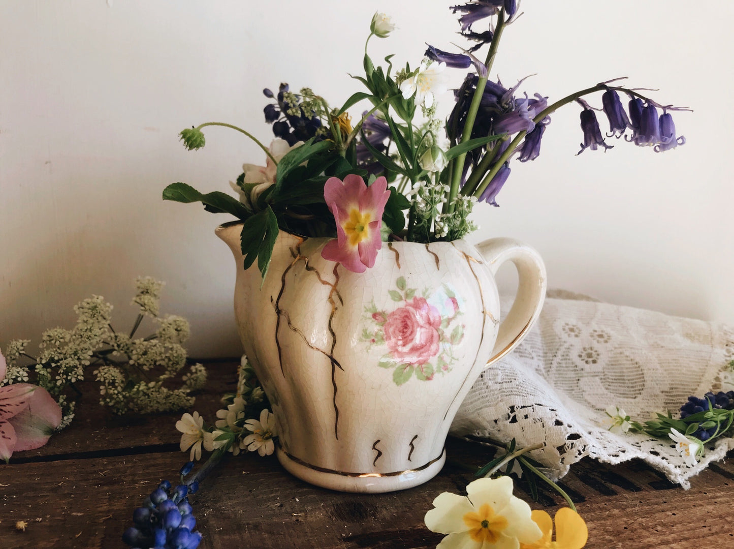 Antique Sudlow’s Rose & Gold Jug - Stone & Sage