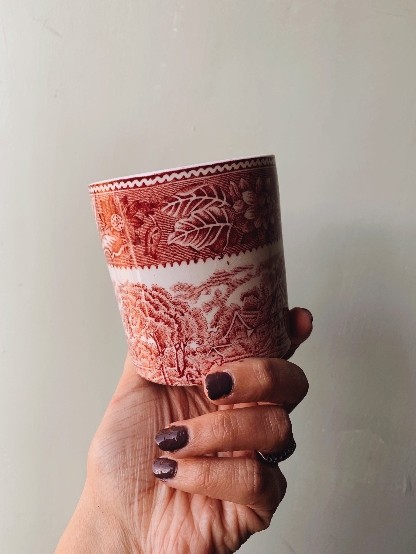 Antique Pink Woods & Sons Burslem Mug