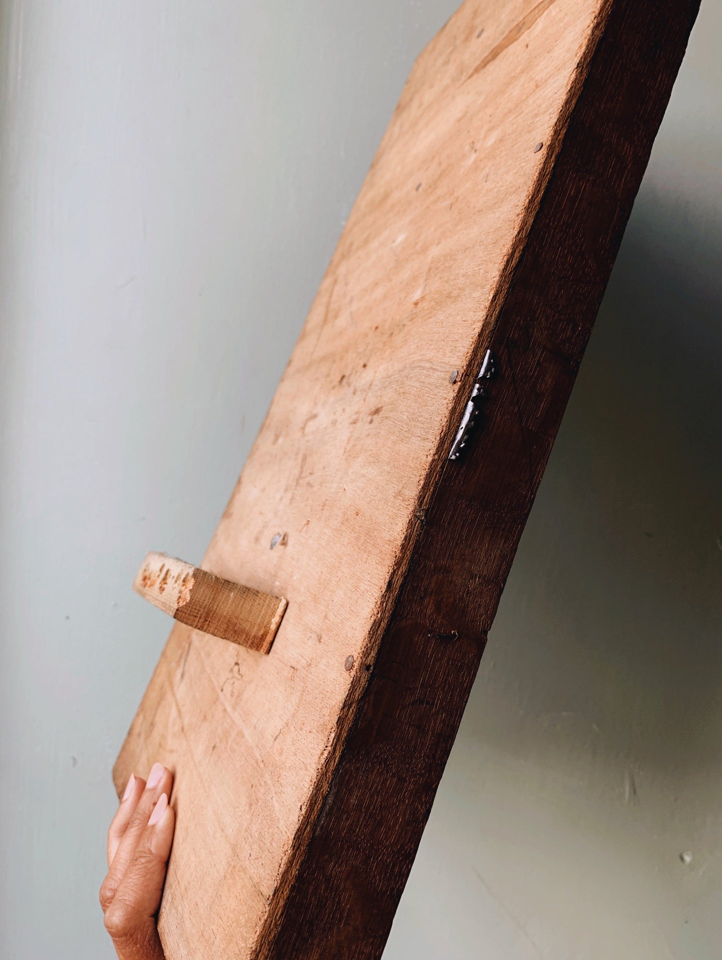Large Vintage Rustic Painting Tray