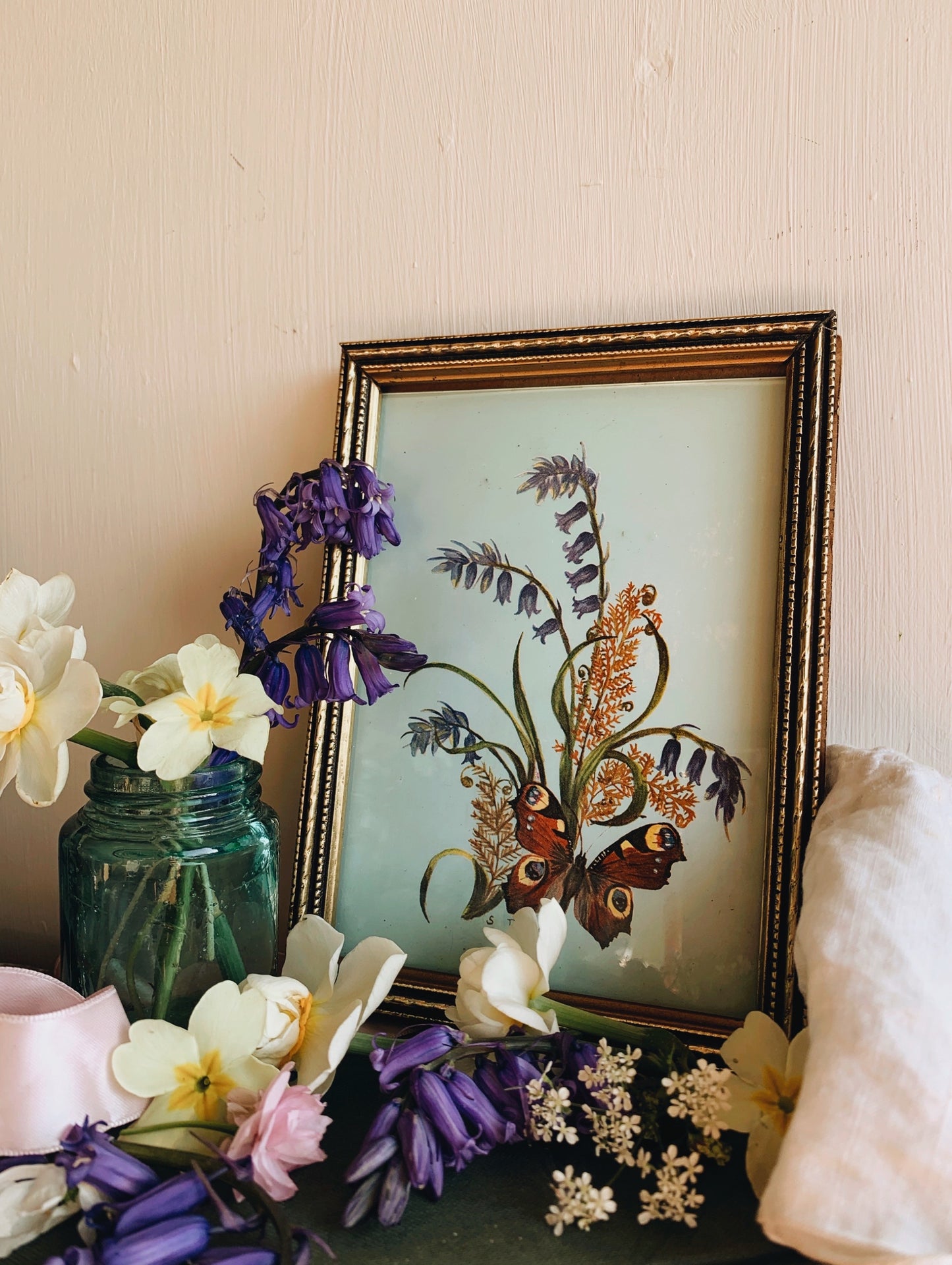 Vintage Butterfly Print Framed