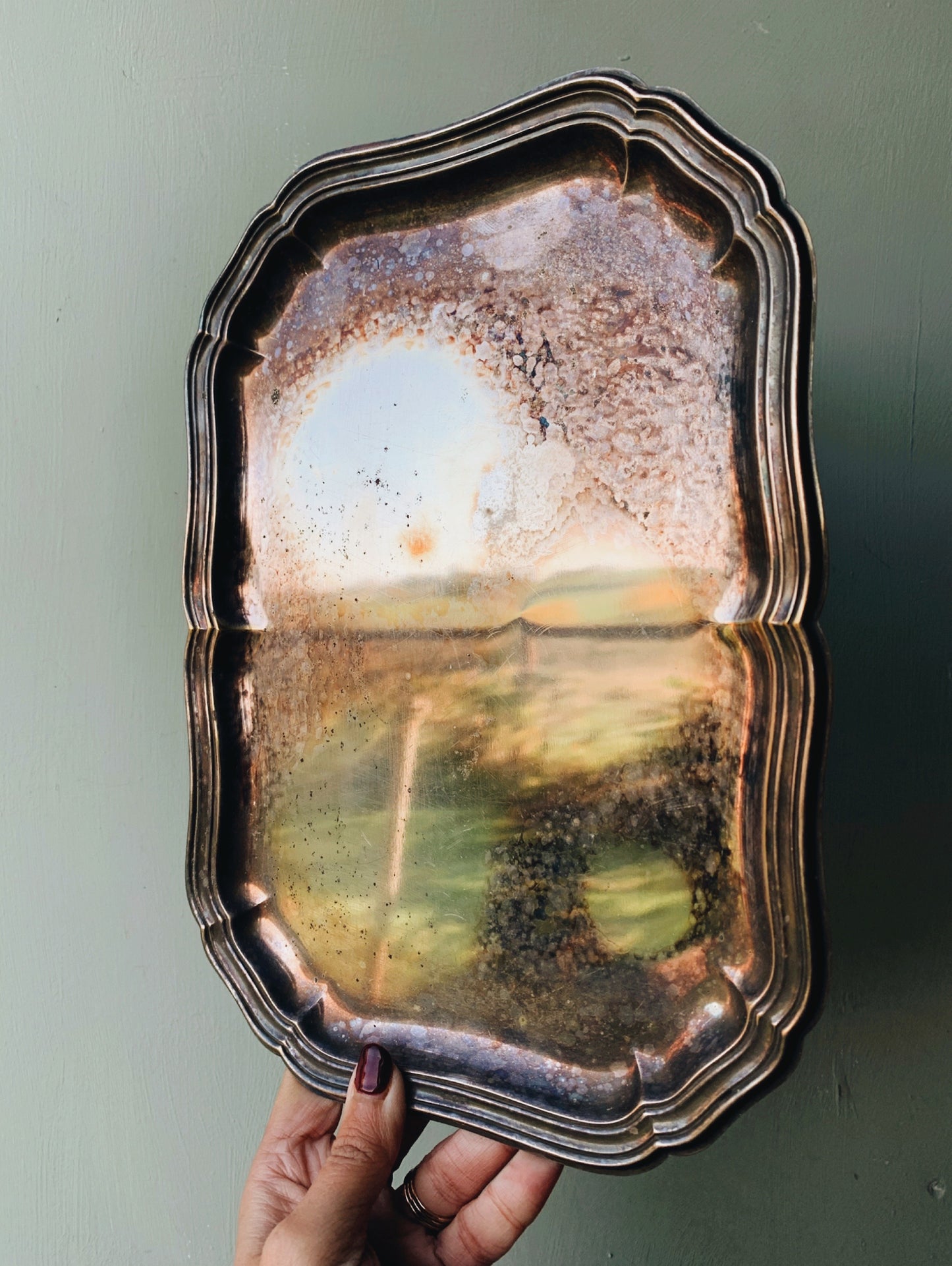 Antique Silver (plated) Tray