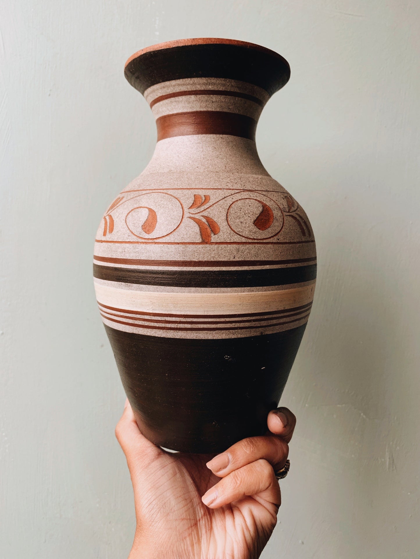 Large Rustic Hand~thrown Terracotta Vase