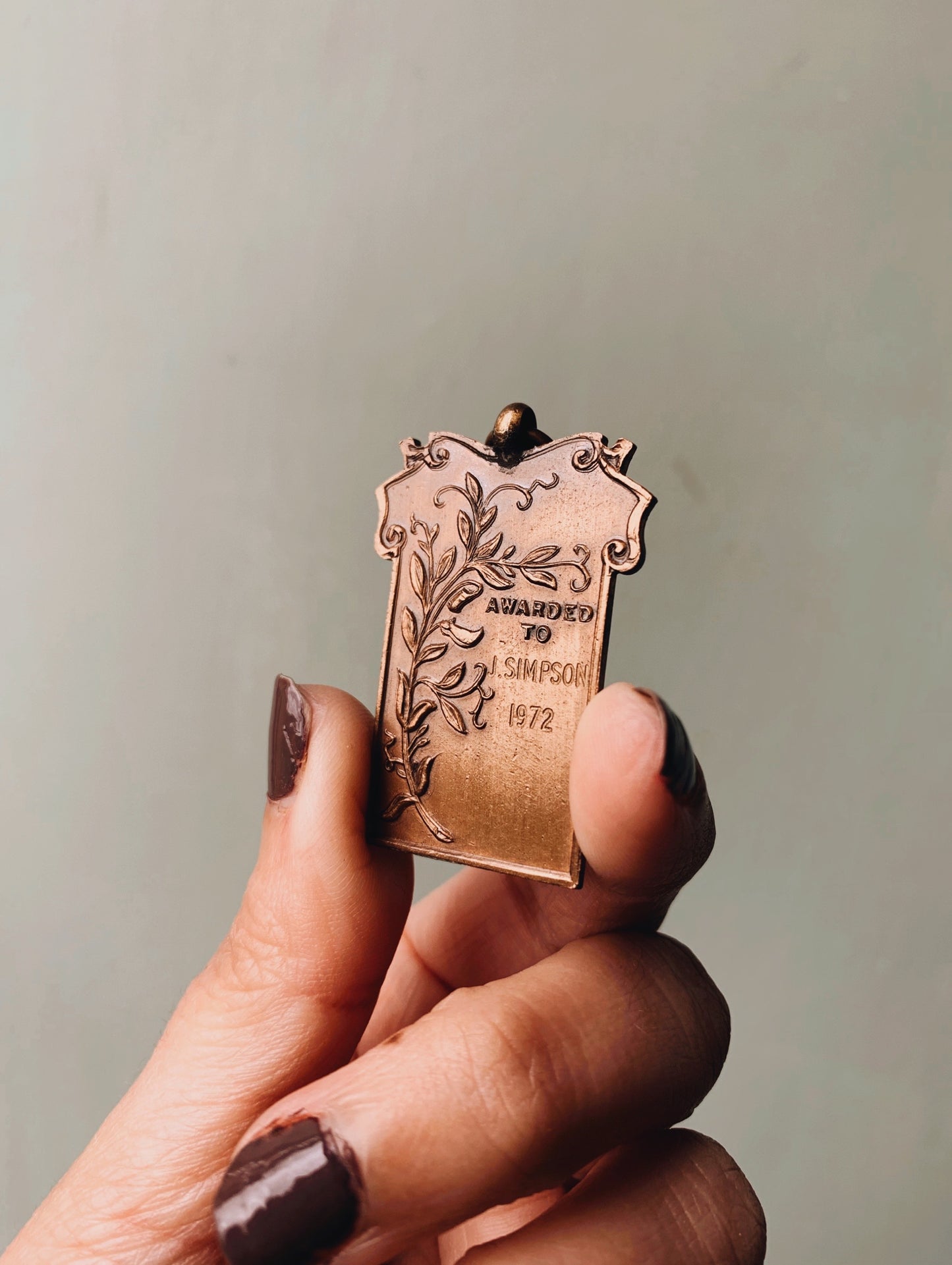 Vintage 1972 National Sweet-pea Association Medallion