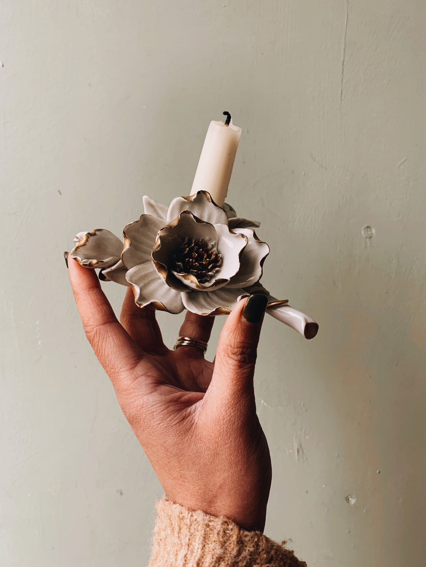 Vintage Spanish Floral Ceramic Holder