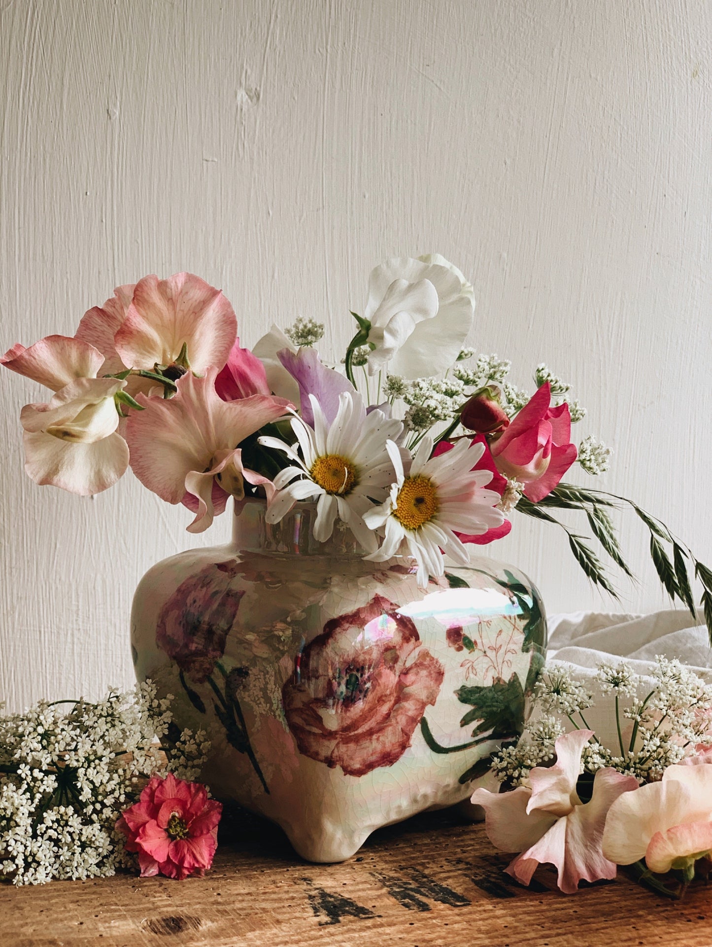 Antique Poppy Vase / Planter