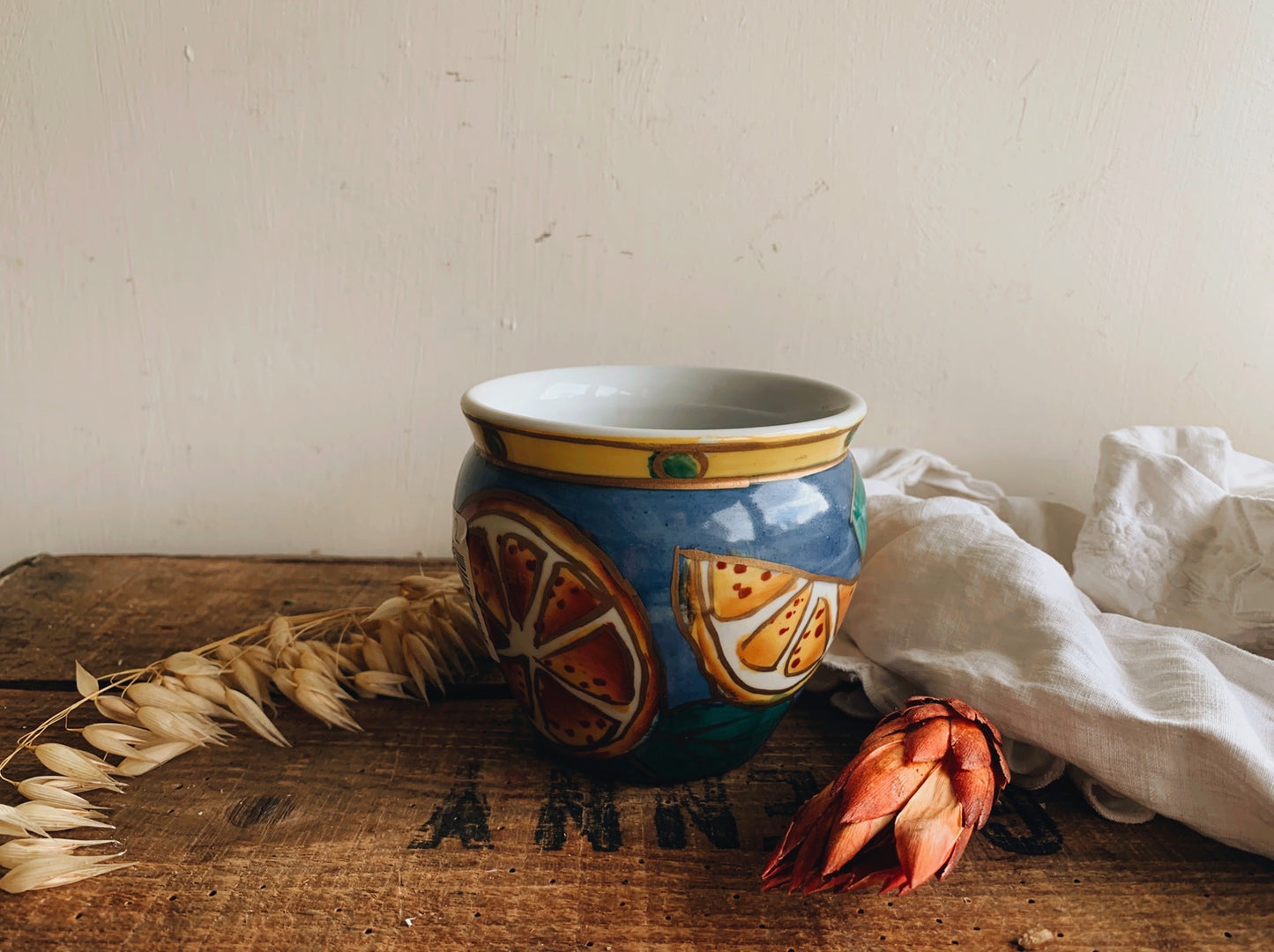 Vintage Woods Orange Planter