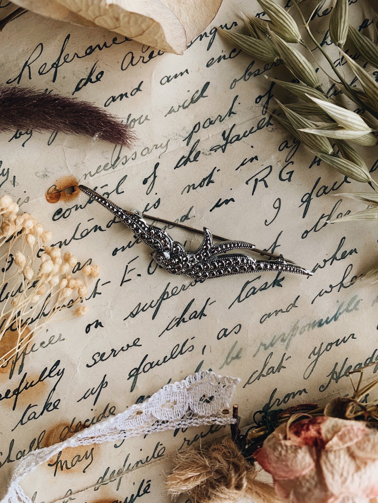 Vintage Swallow Bird Brooch