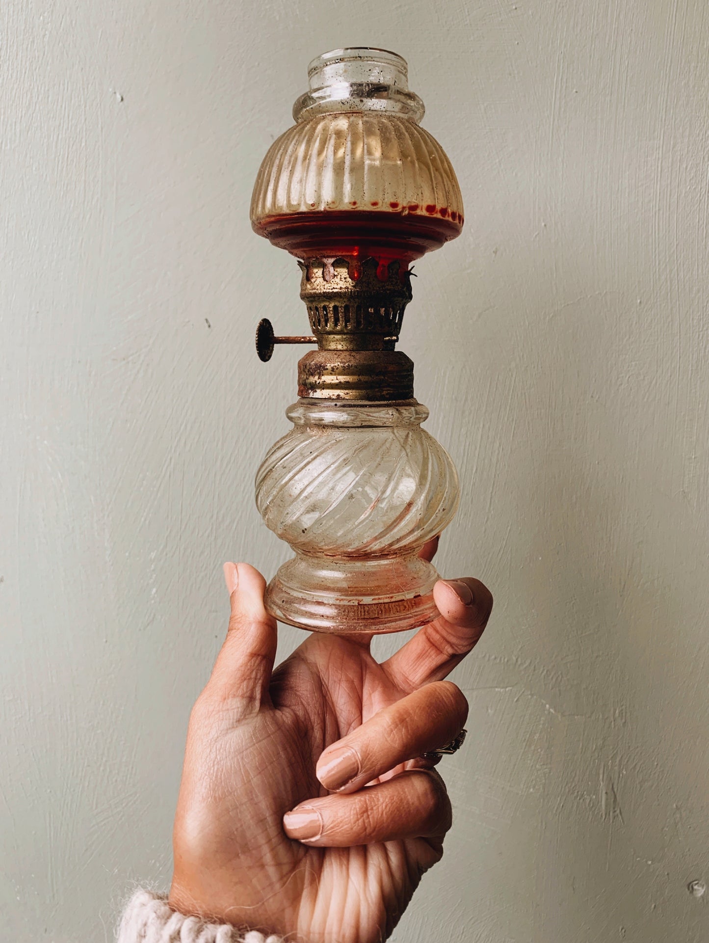 Antique Rustic Glass Lamp