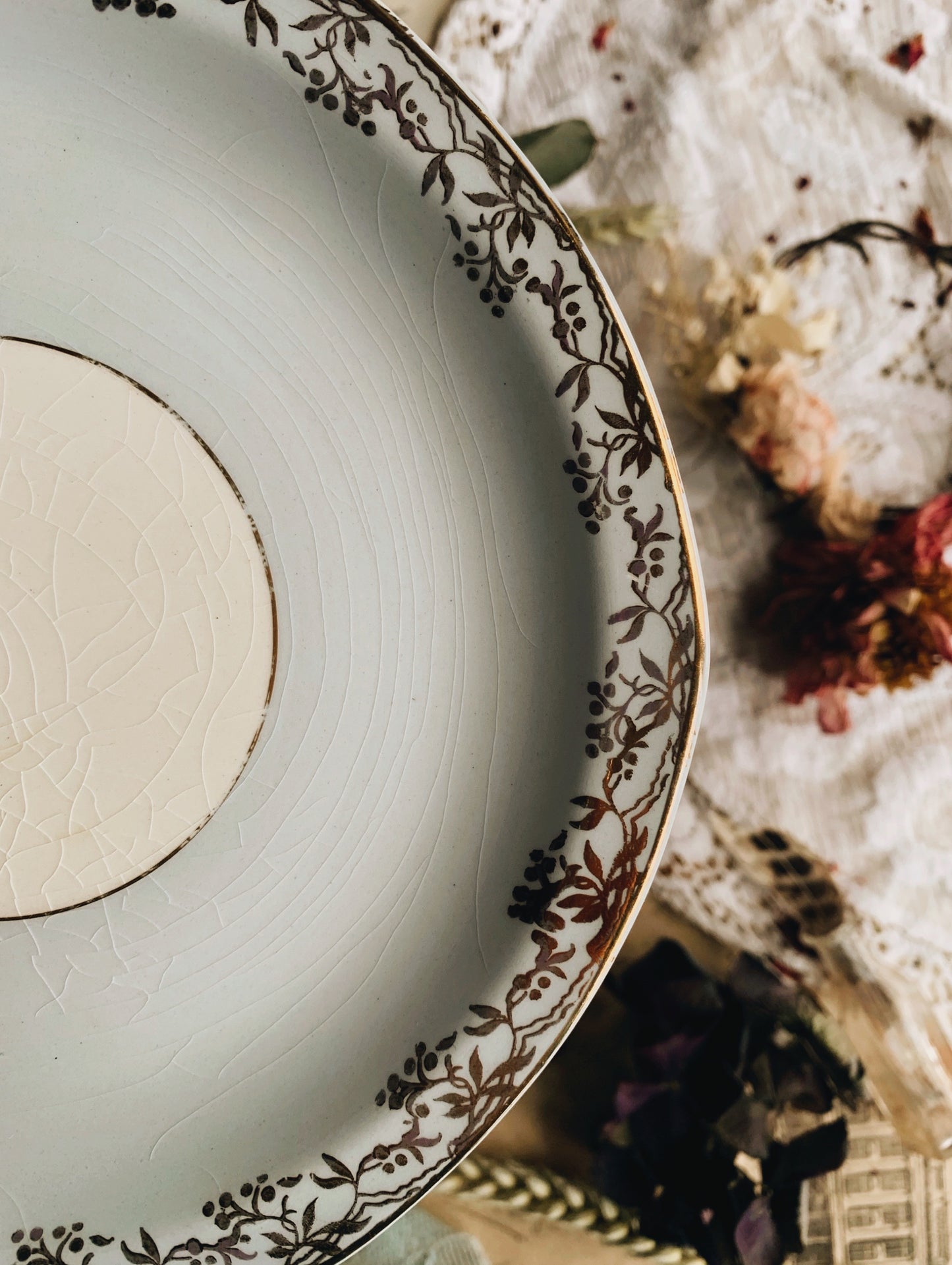 Antique Brexton Blue & Gilt Decorative Plate