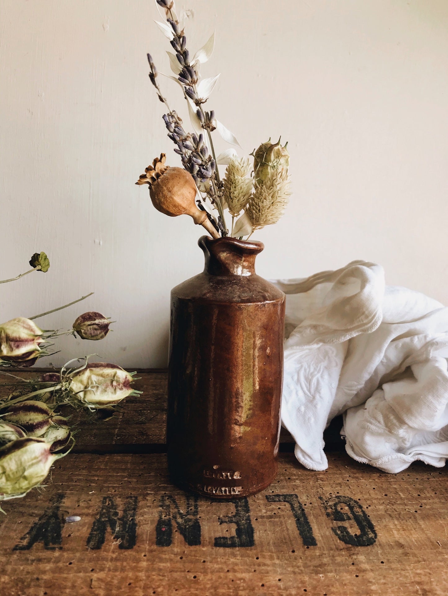 Antique Stamped Stone Pot