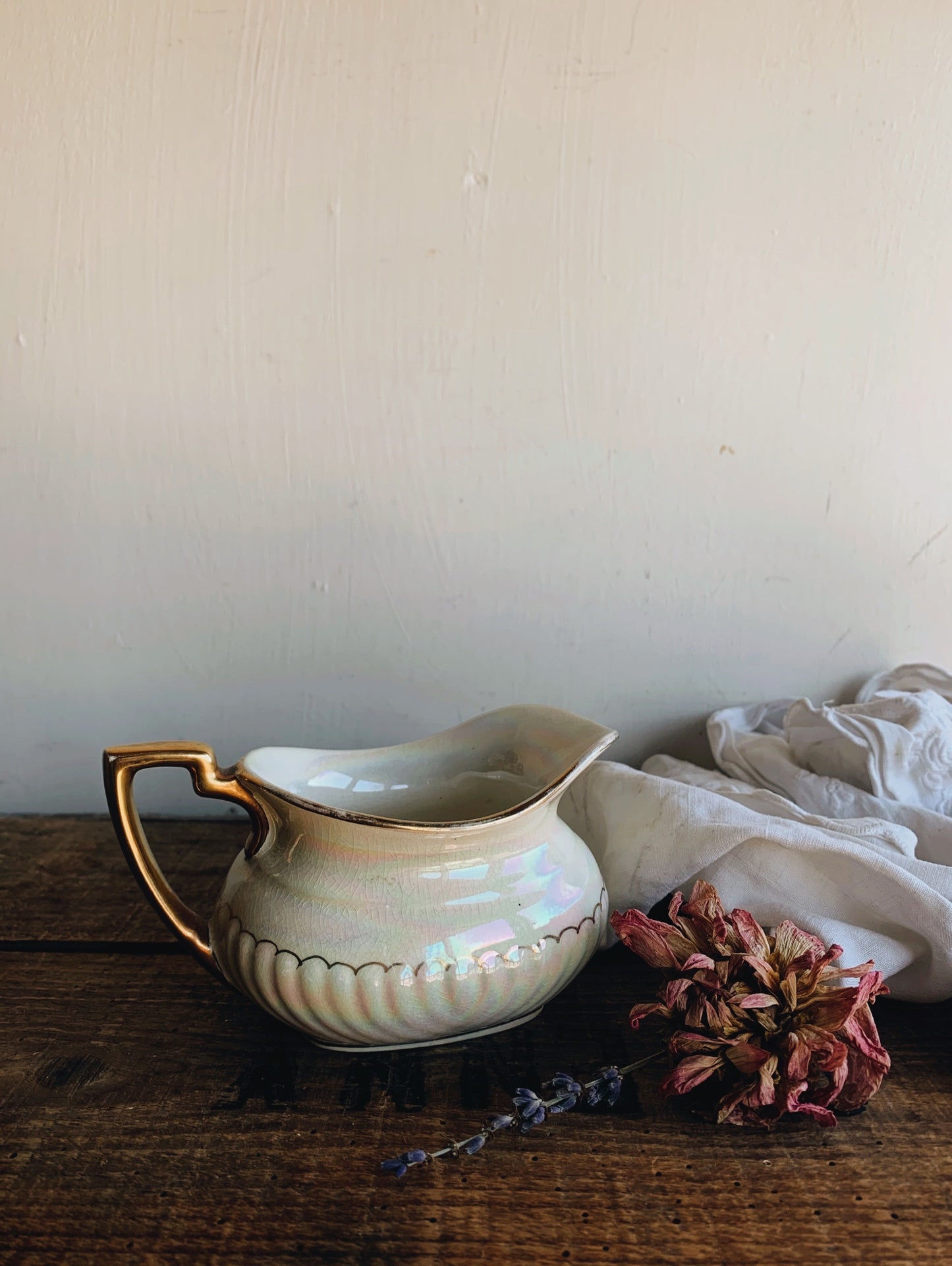 Antique Devon Ware Pearl Iridescent Jug