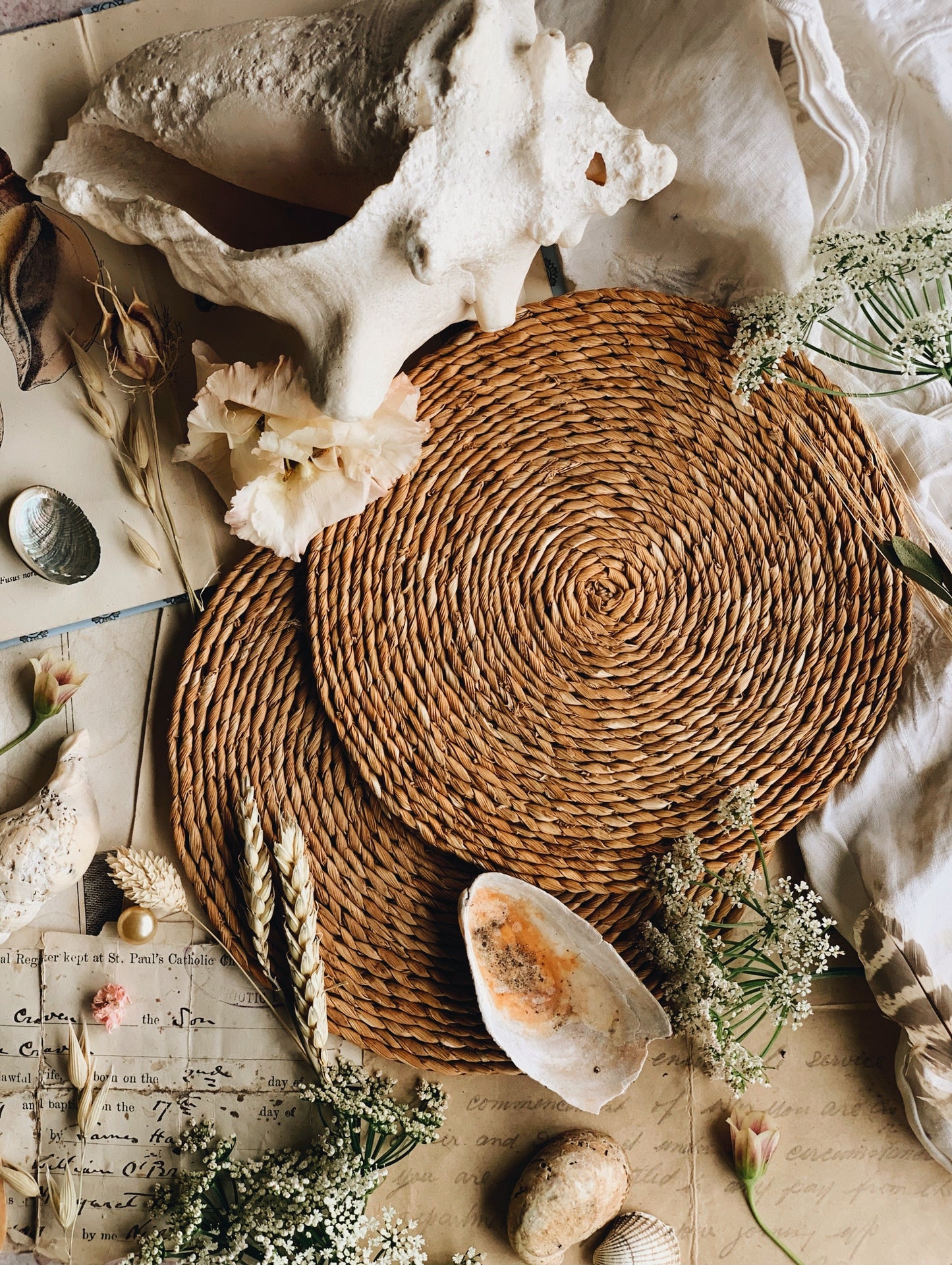 A Pair of Vintage Wicker Placemats
