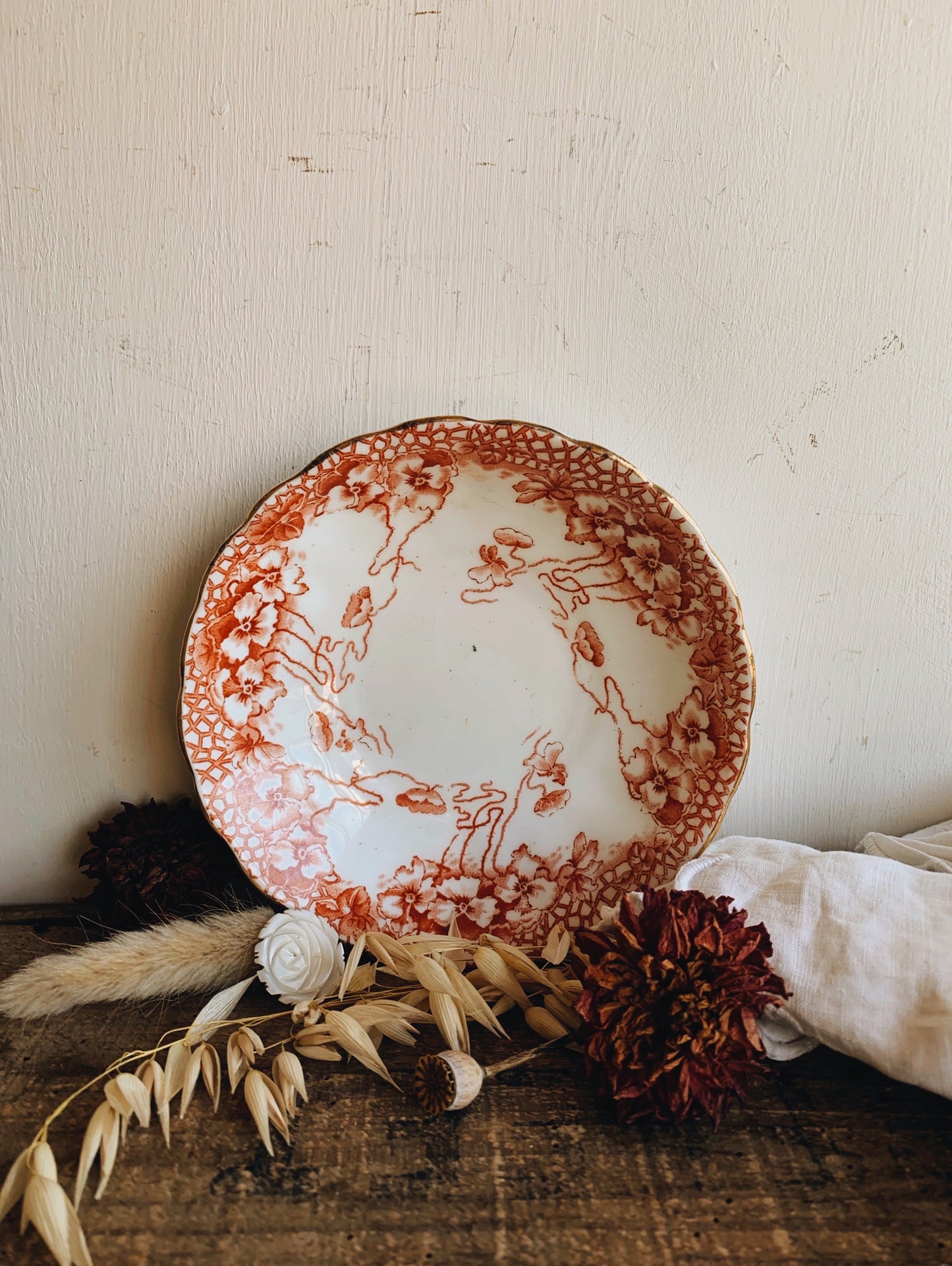 Victorian Orange Gilt Decorative Tea Plate