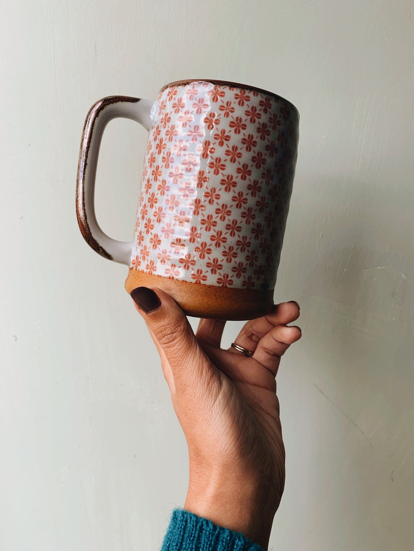 Rustic Large Decorative Ceramic Tankard Cup