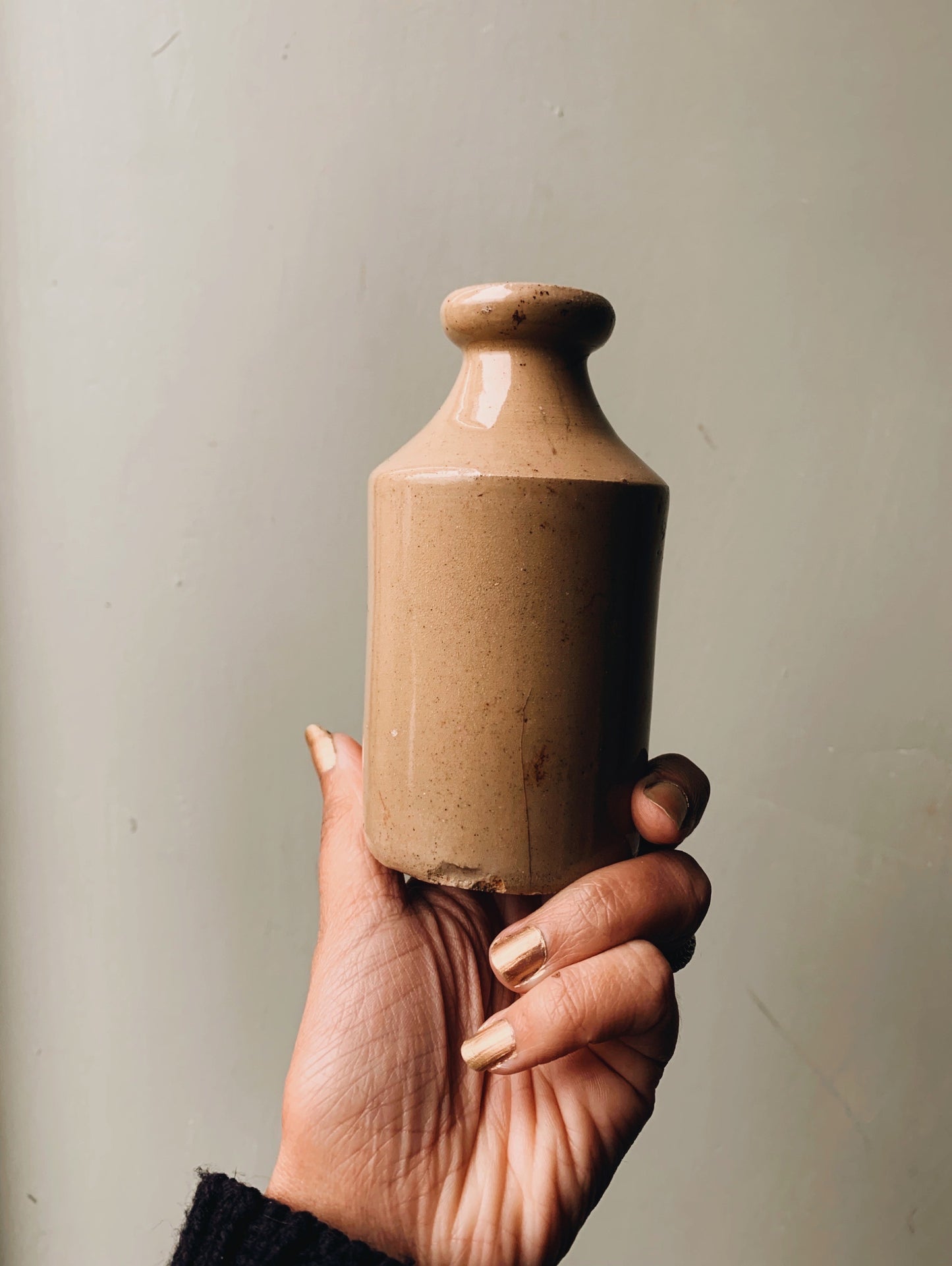 Antique Early 1900’s Cream Stone Pot / Bottle