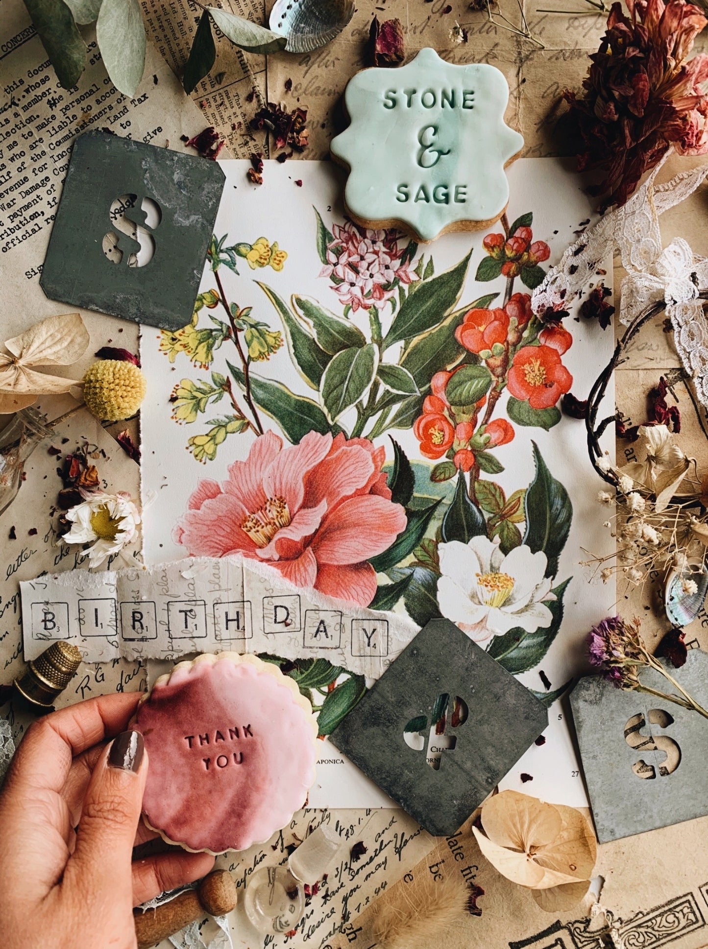 FREE GIFT • T H A N K ~ Y O U • with any orders placed from Friday to Sunday beautiful vintage floral bookplate
