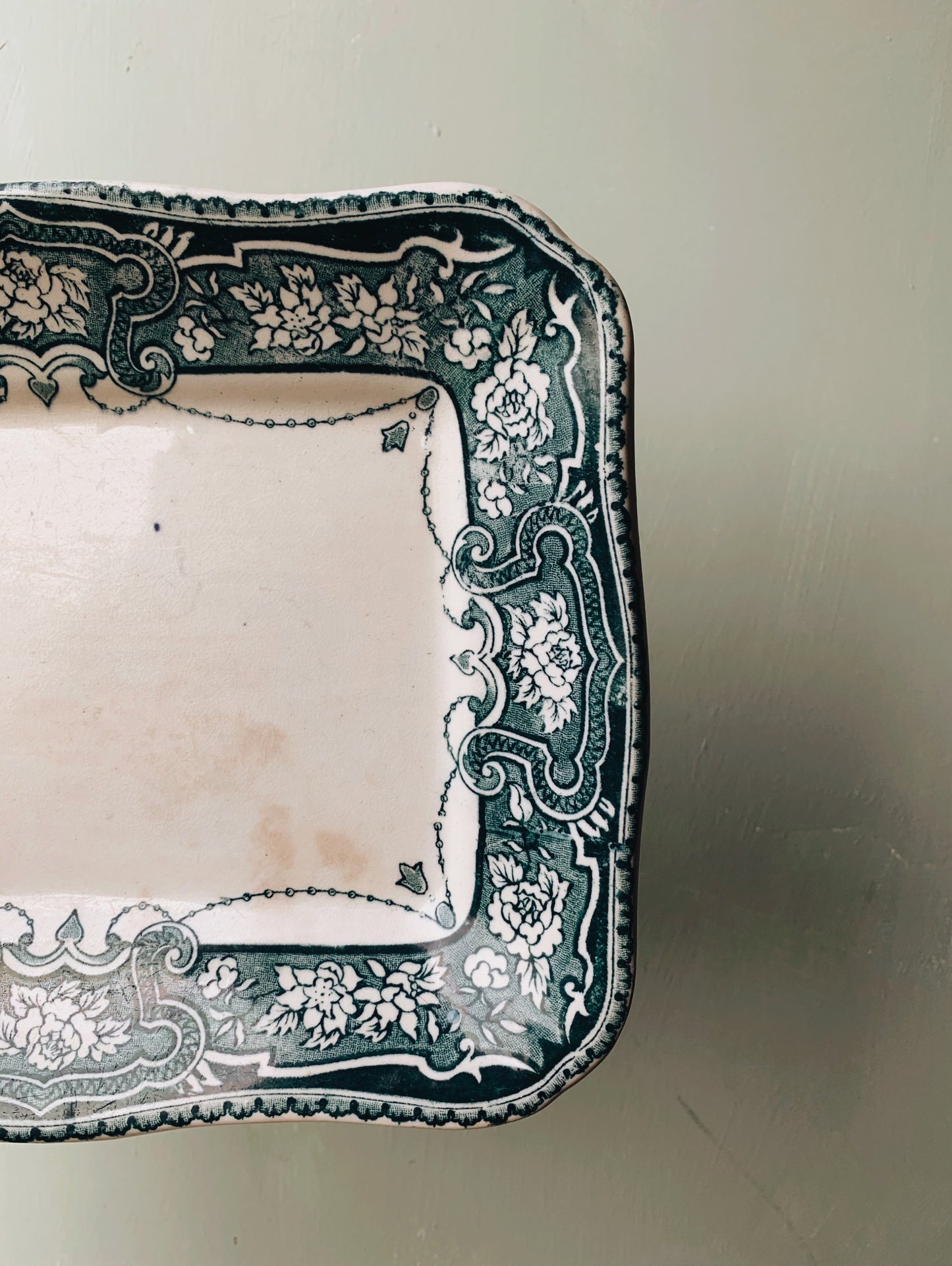 Antique St Kilda Teal Decorative Dish ~ Lincoln Pottery