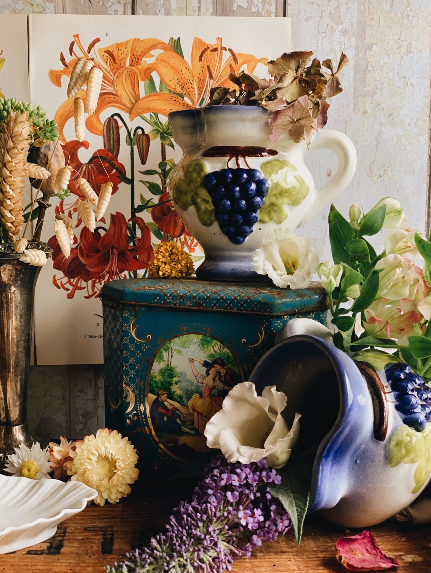 Rustic European Grape (wine) Goblet Jug (two available sold separately)