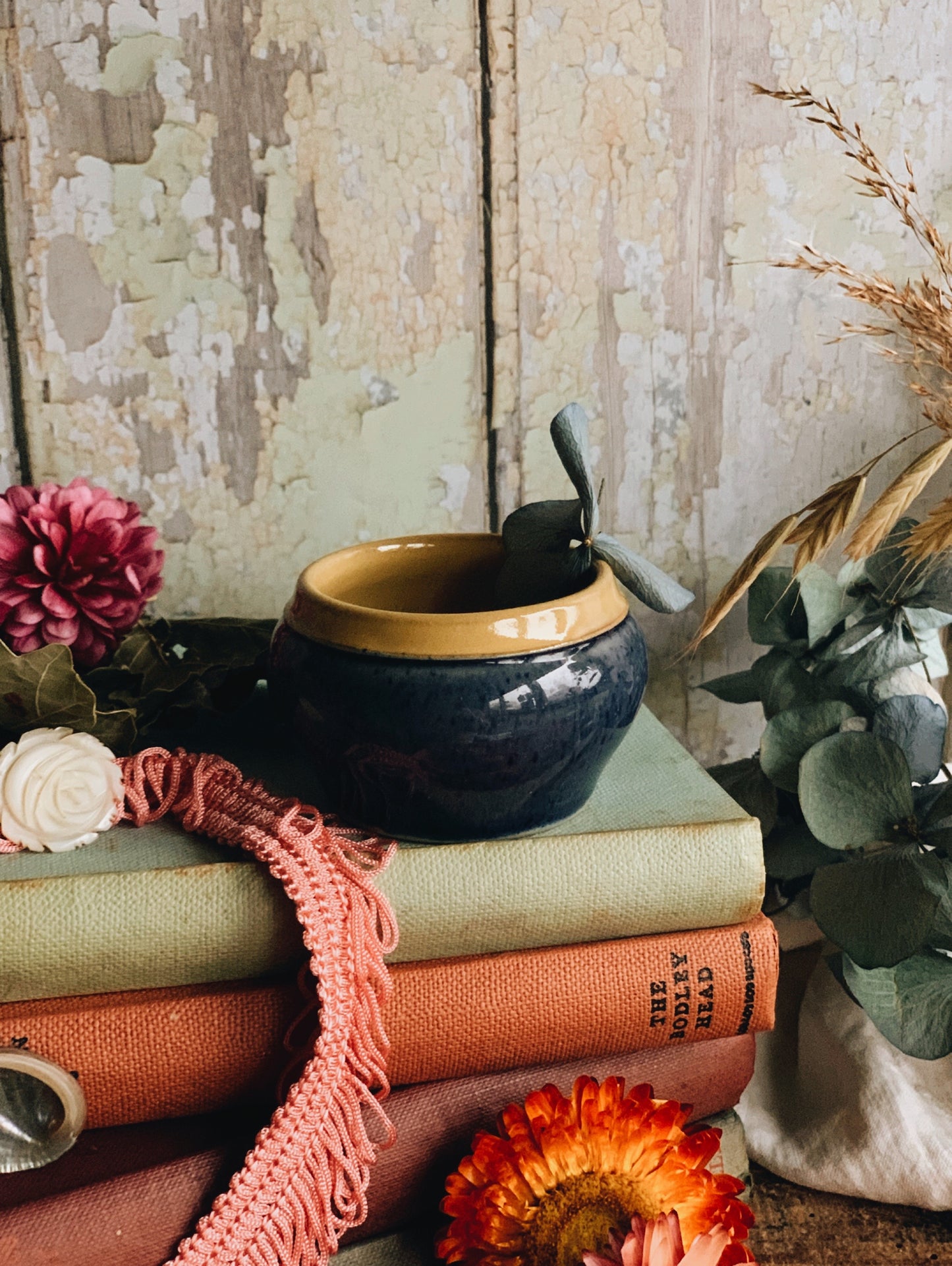Vintage Denby Blue Salt Glaze Pot
