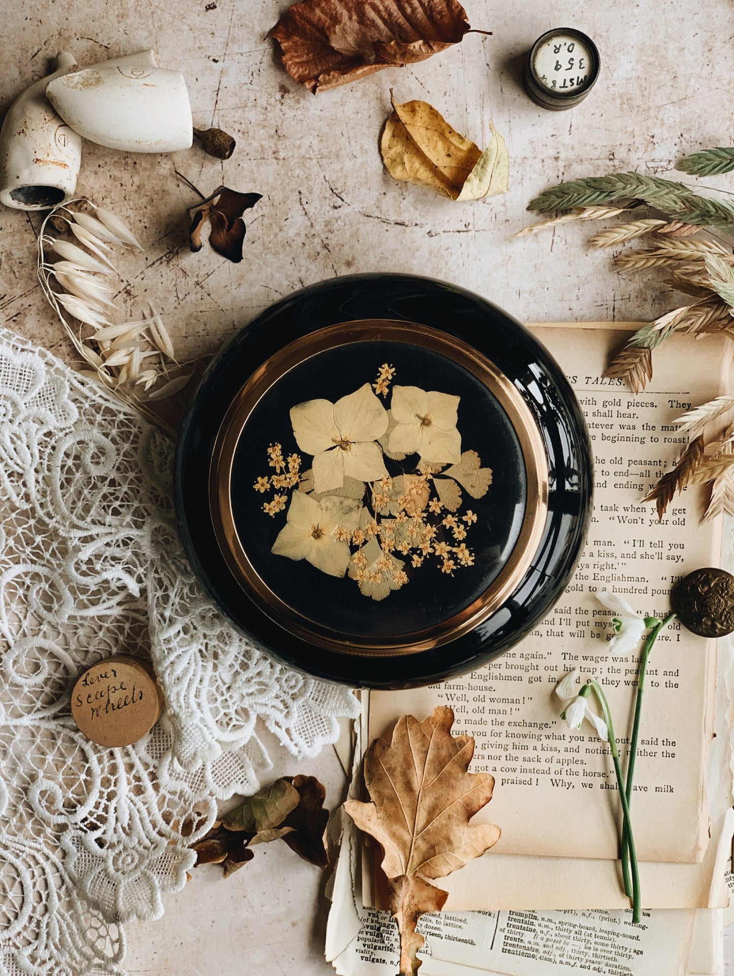 Vintage Dried Flower Pot