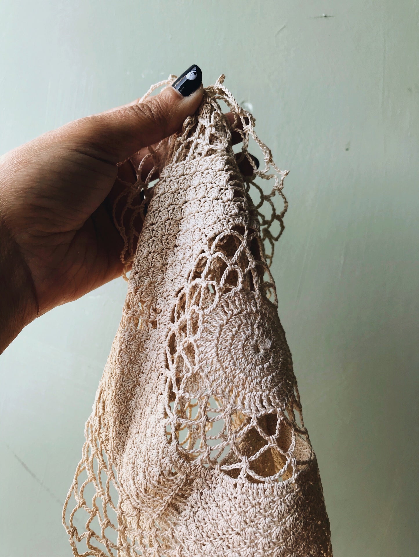 Two vintage Café Crochet Doilies - Stone & Sage