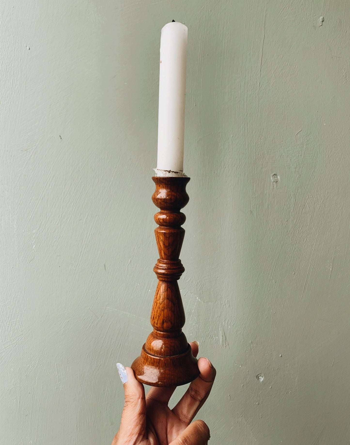 A Pair Vintage Wooden Candle Stick