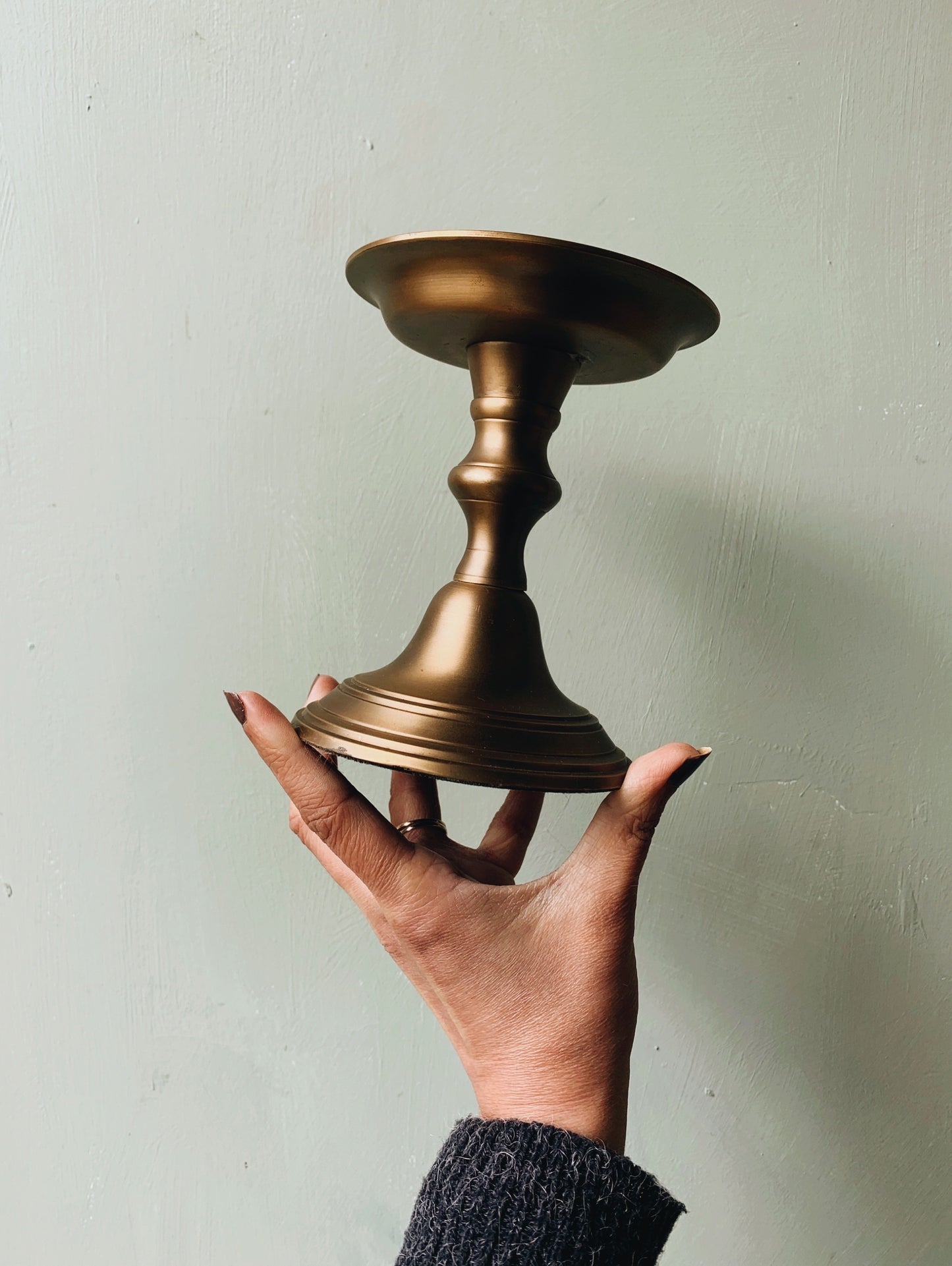 Vintage Brass Plated Candle Holder