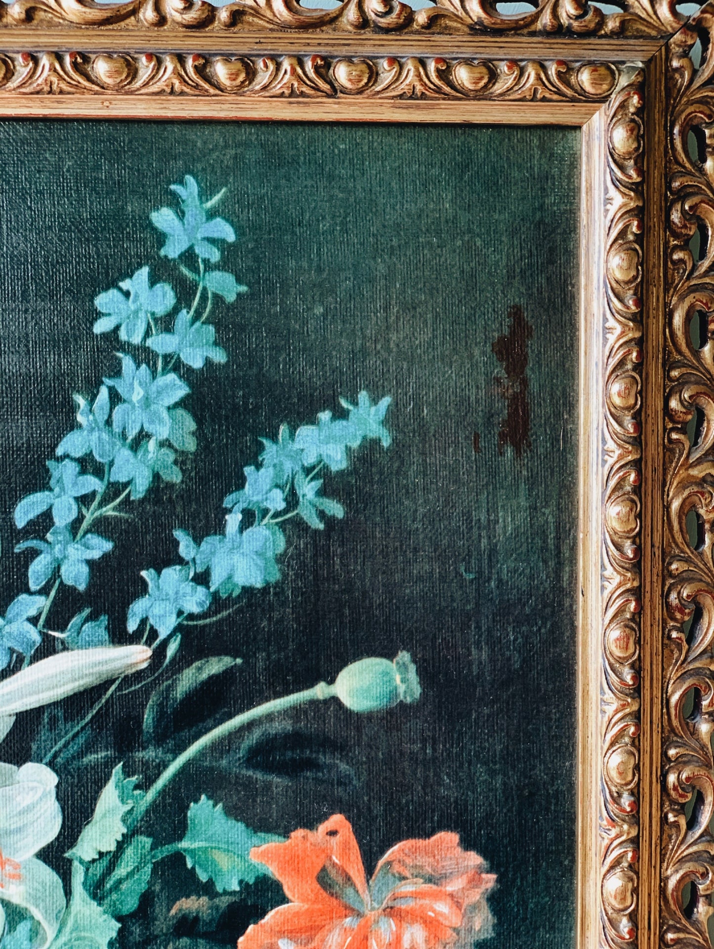 Large Vintage Floral Canvas Artwork (giclees) Framed (UK SHIPPING ONLY)