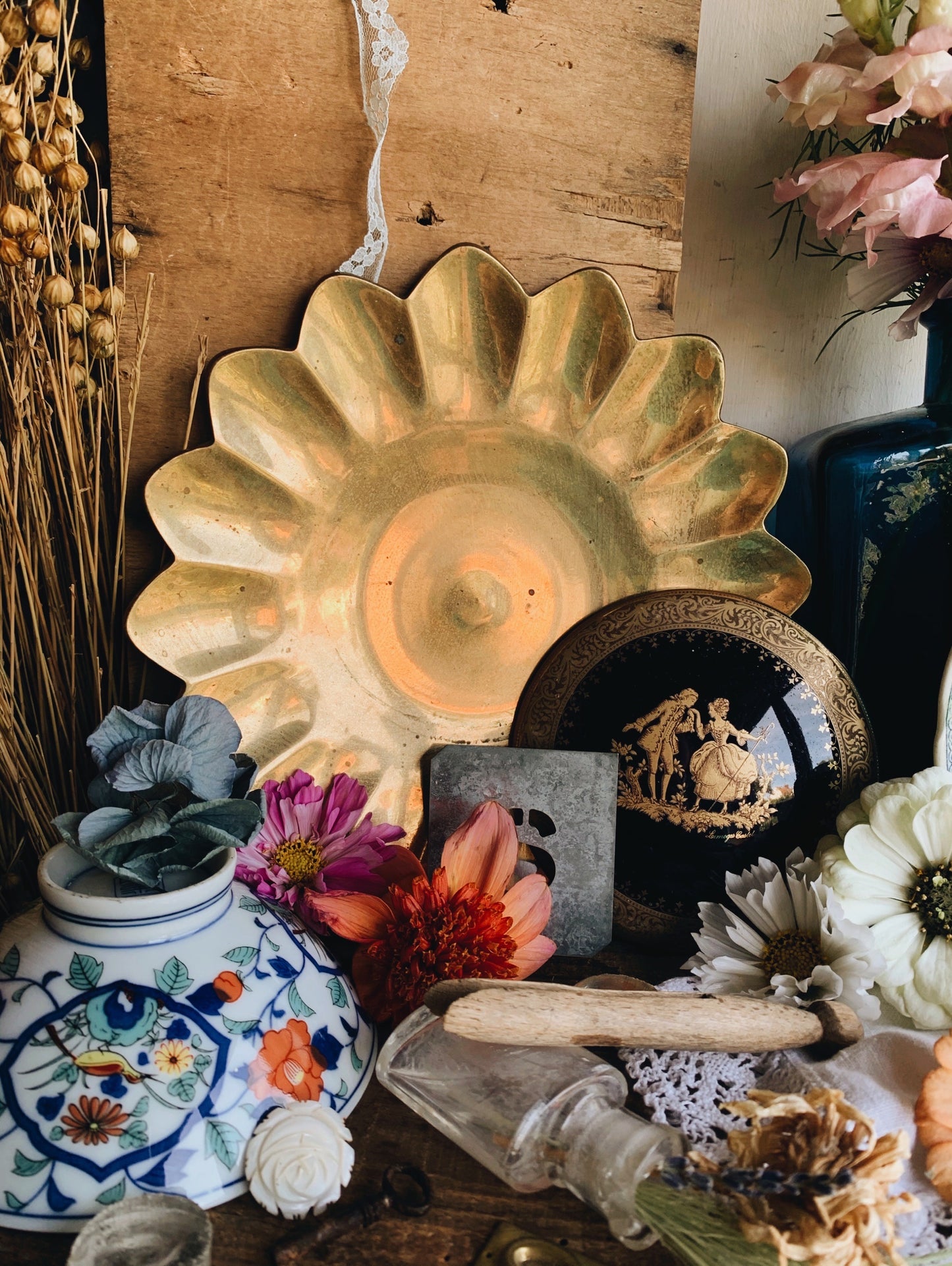 Vintage Floral Dish