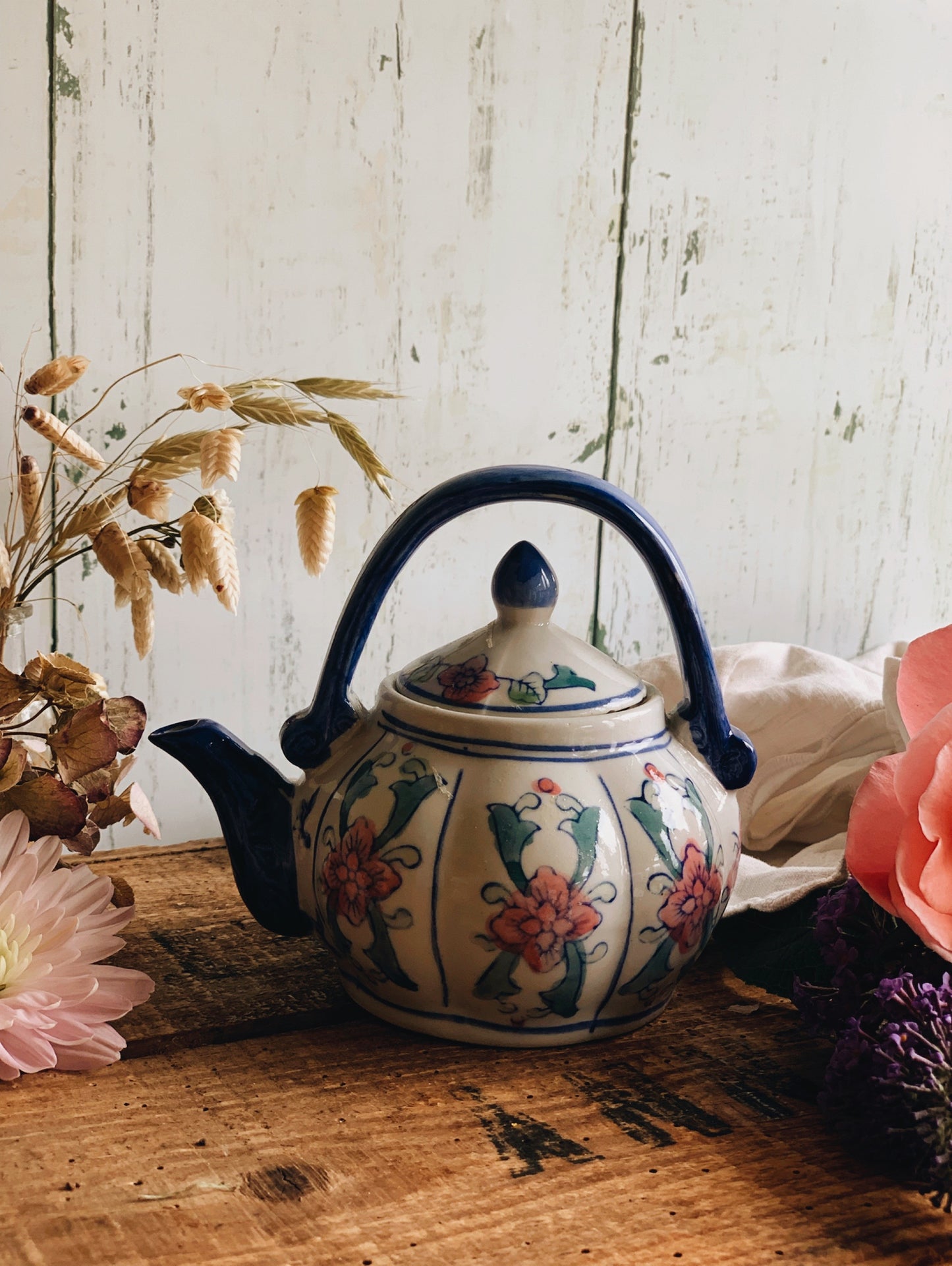 Vintage Miniature Floral Teapot