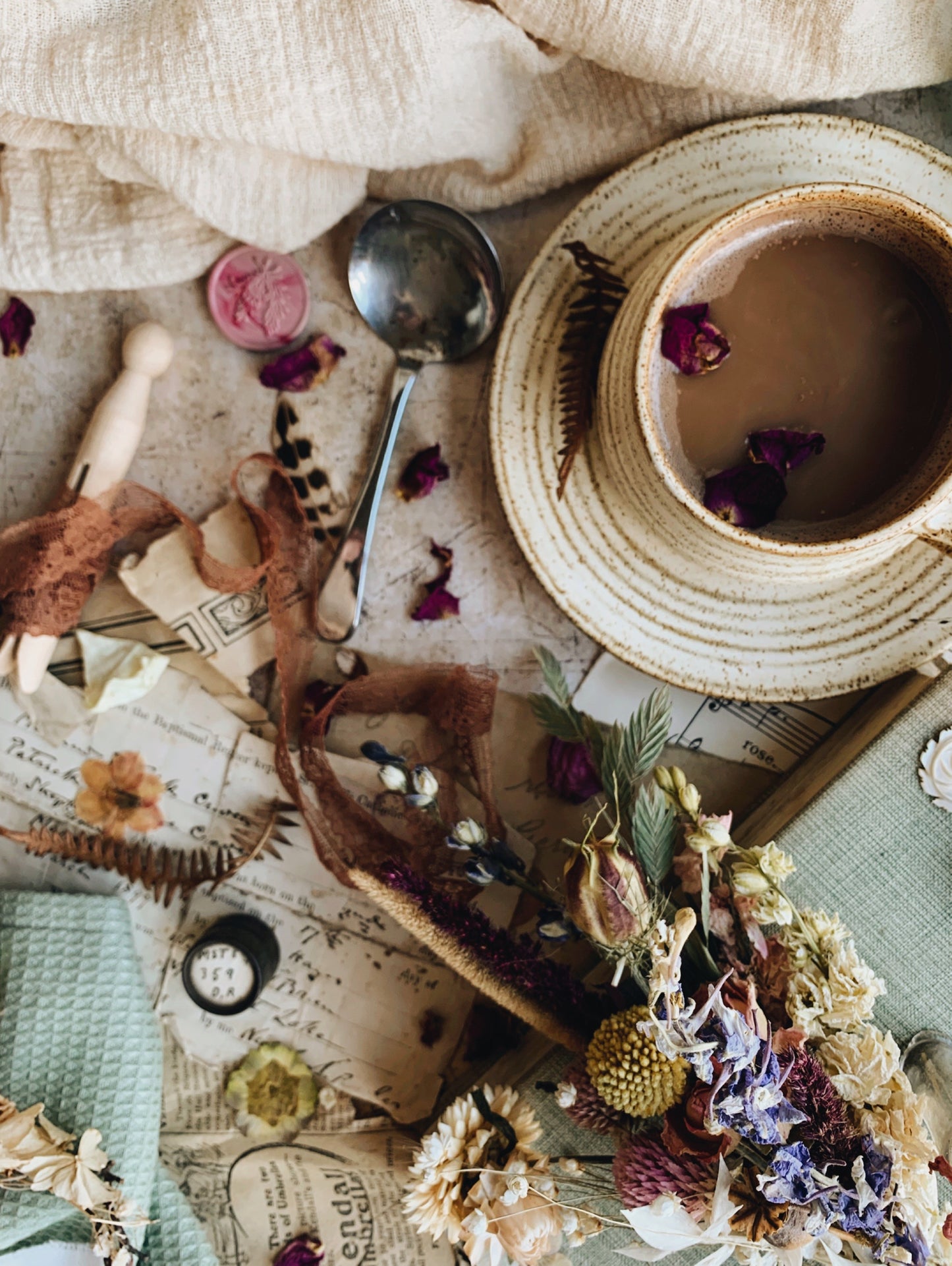 Rustic Speckle Hand~thrown Cup & Saucer (two available sold separately)