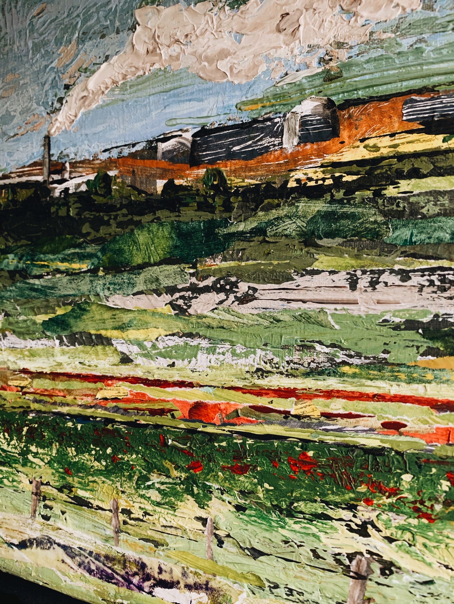 Abstract Oil & Acrylic Landscape Framed (UK shipping only)