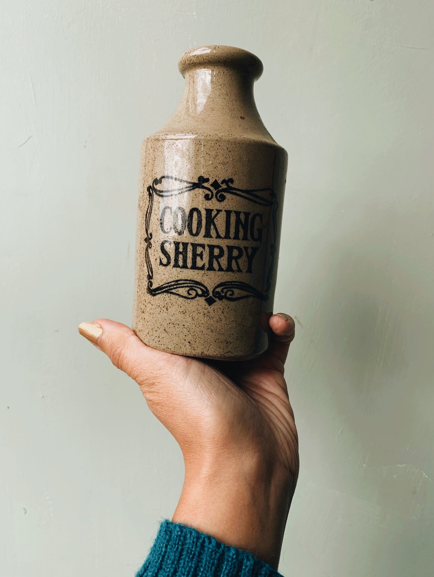 Antique Cooking Sherry Stone Bottle