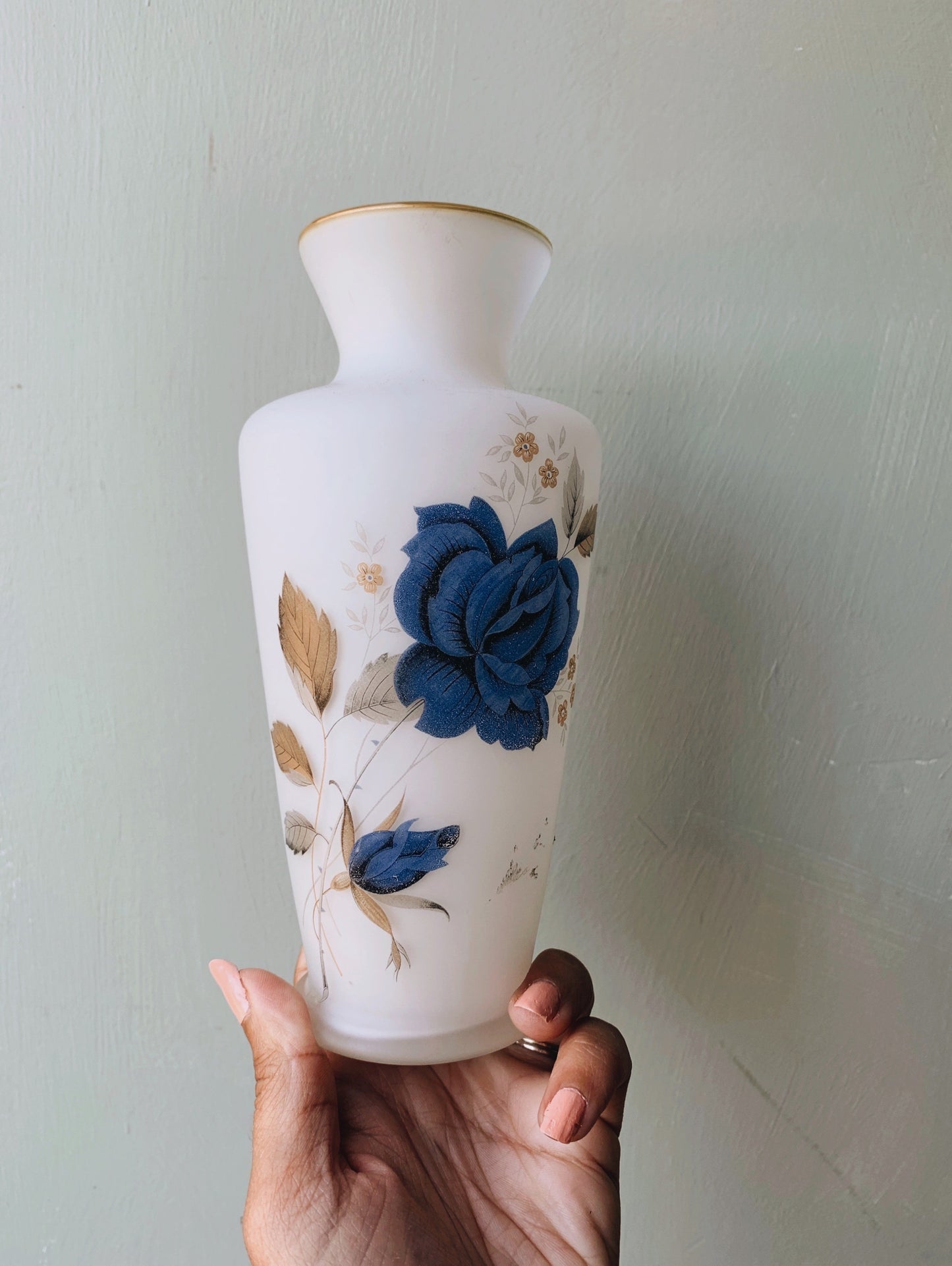 Vintage Rose Glass Vase