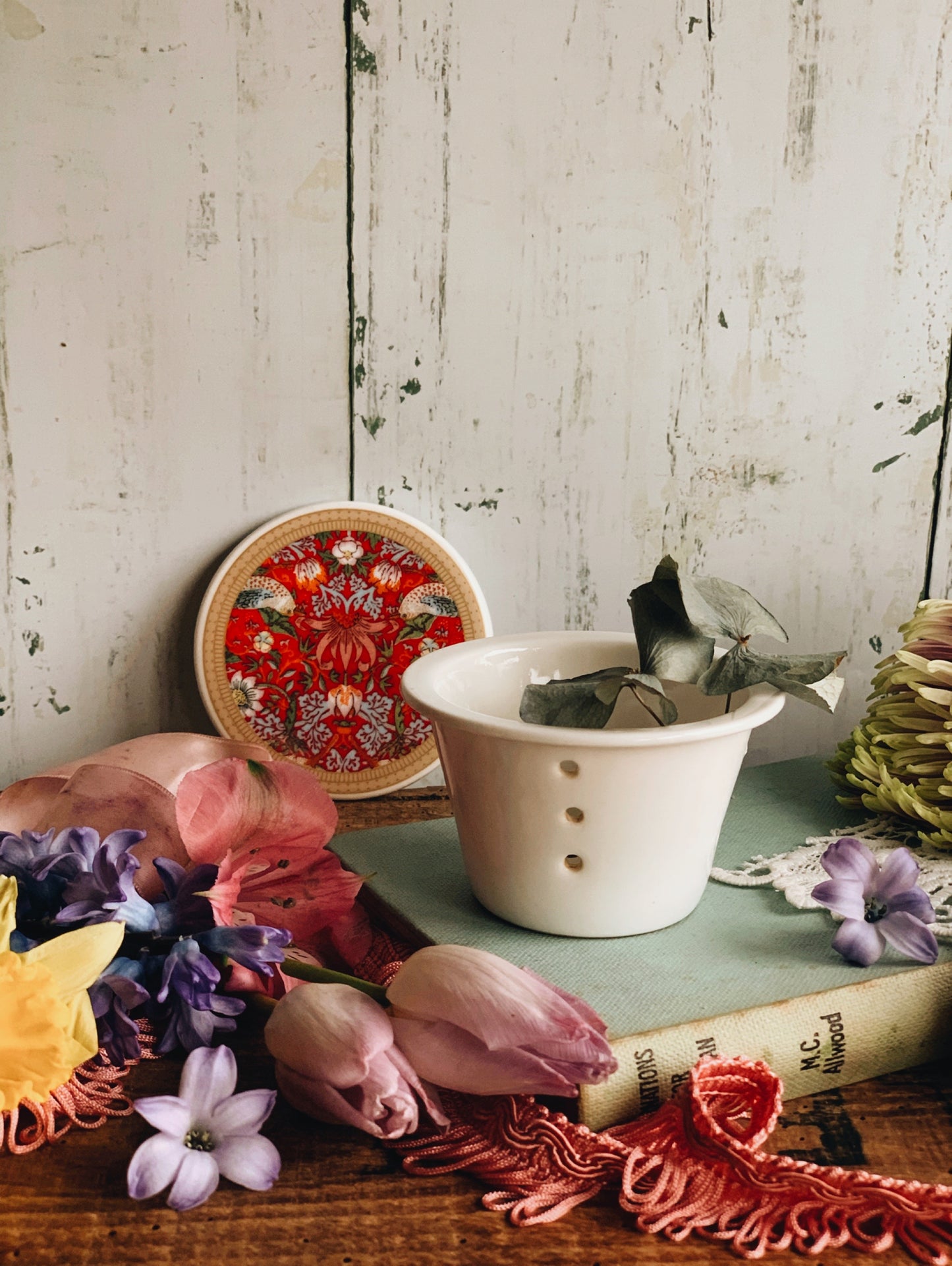 French Cheese Pot / Mould with Decorative Lid