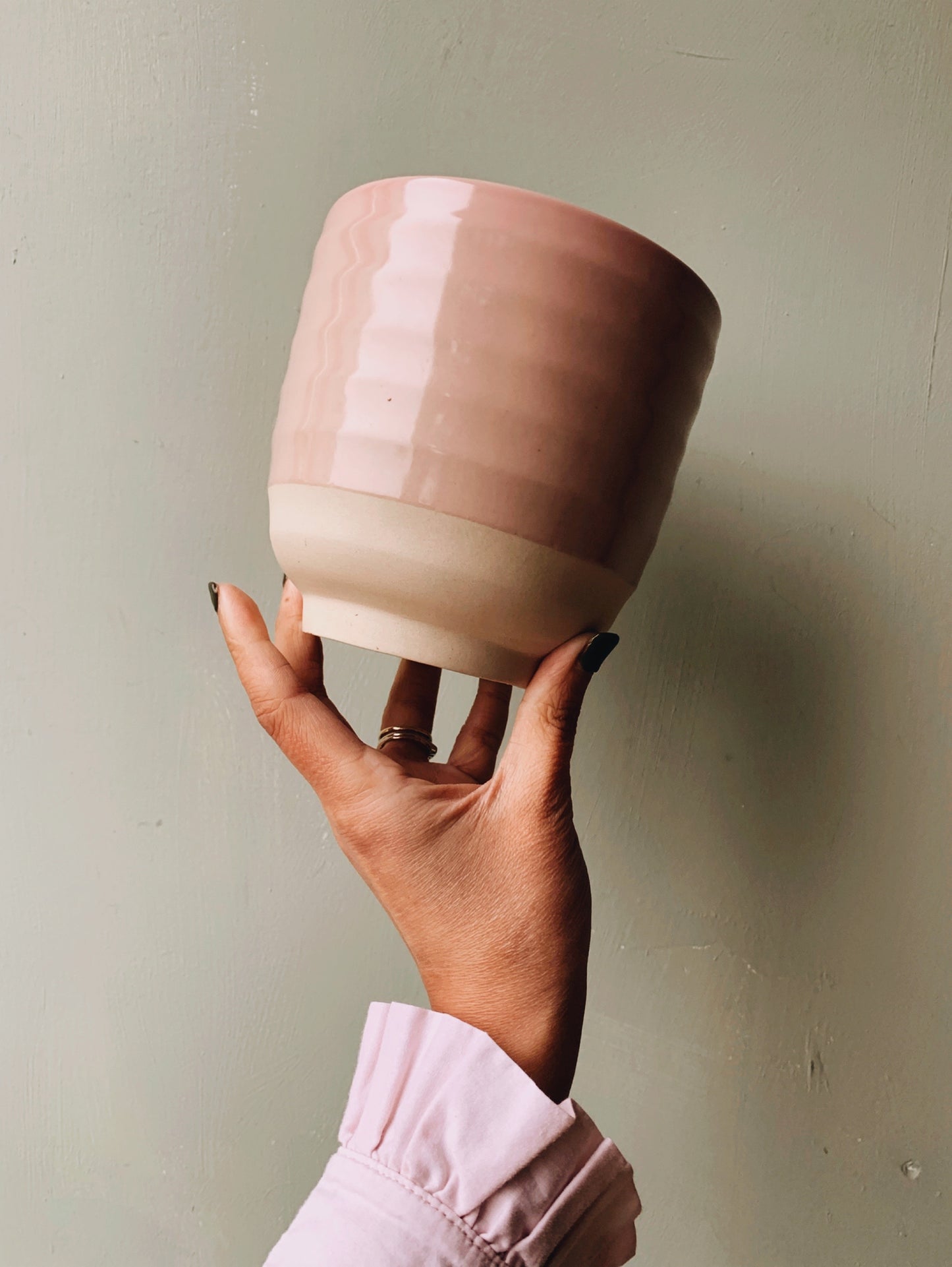 Rustic Pink Planter