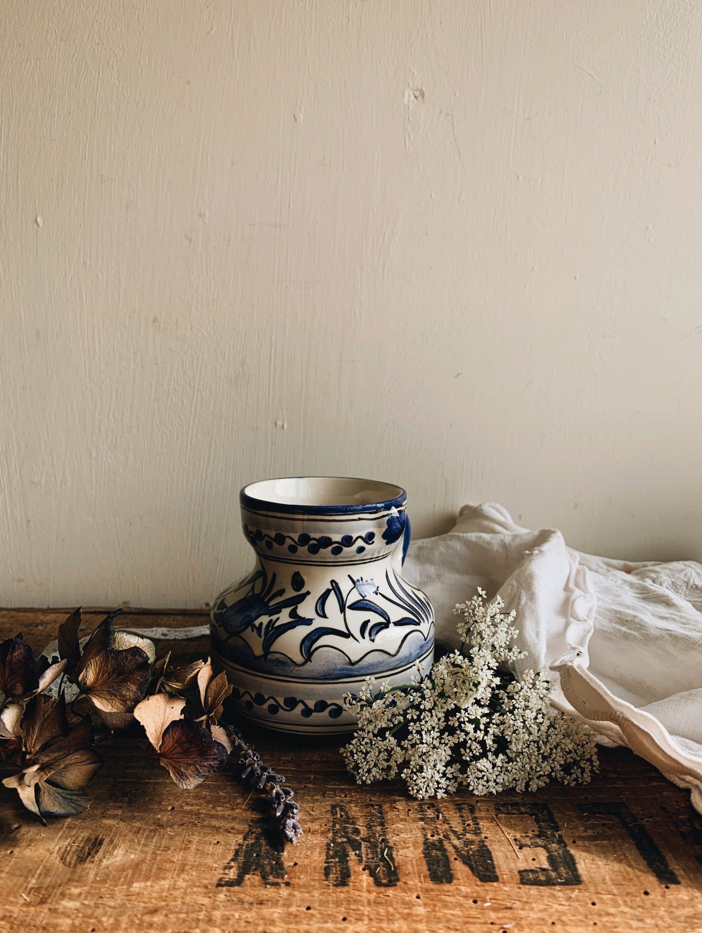 Decorative Two Piece ~ Hand~painted Candle Holder