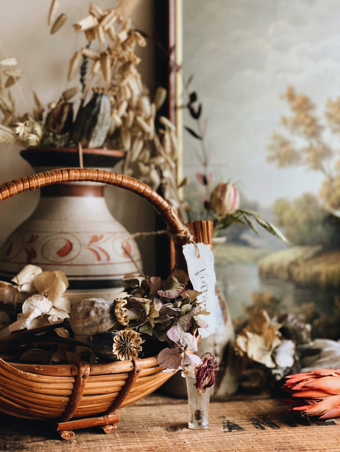 Vintage Rustic Wicker Basket