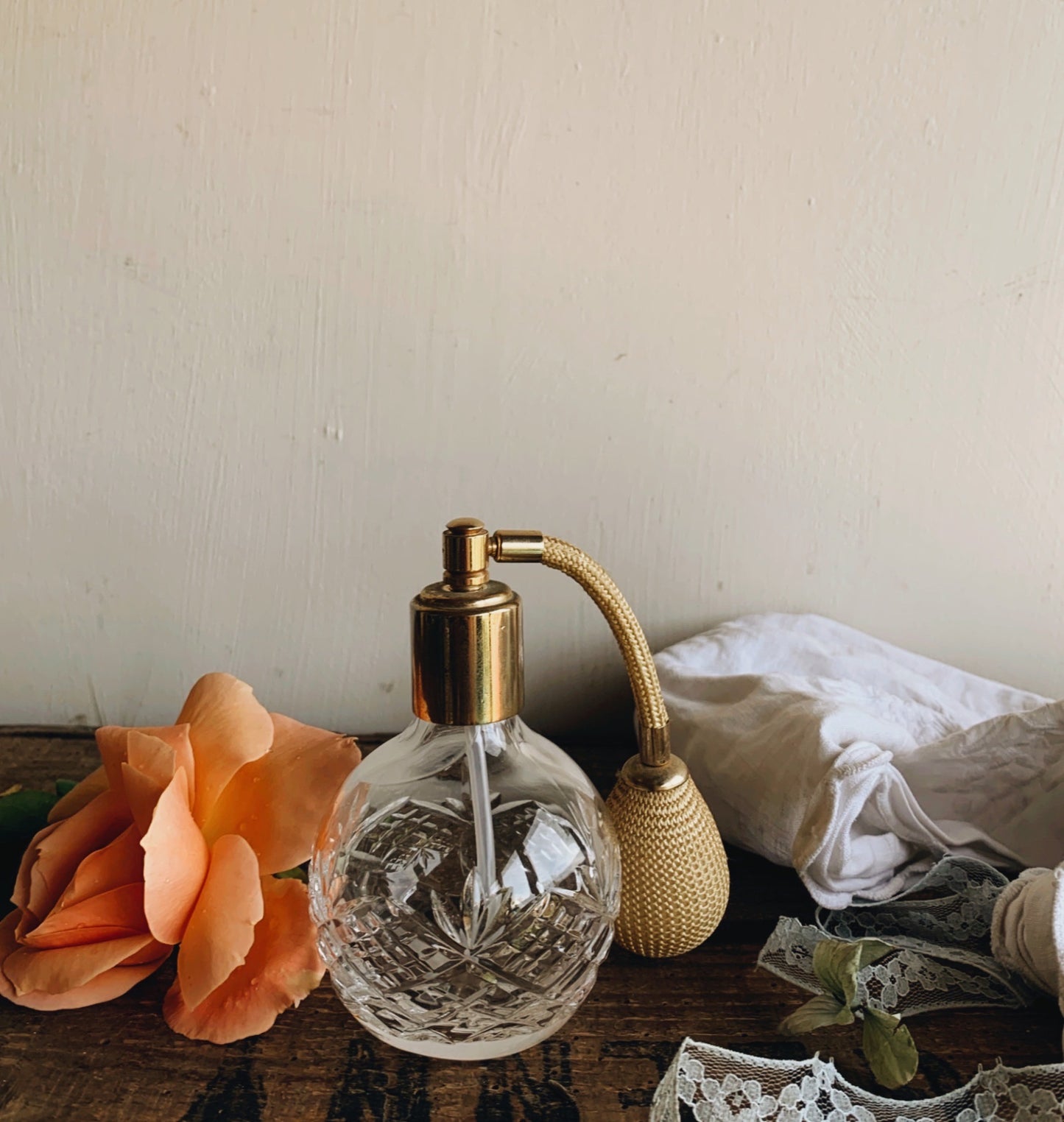 Vintage Glass Perfume Bottle & Spray