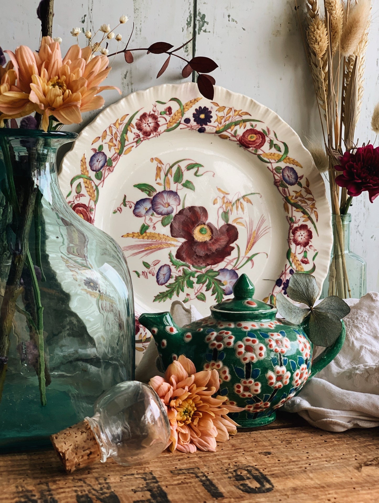 Small Vintage Hand~painted Teapot