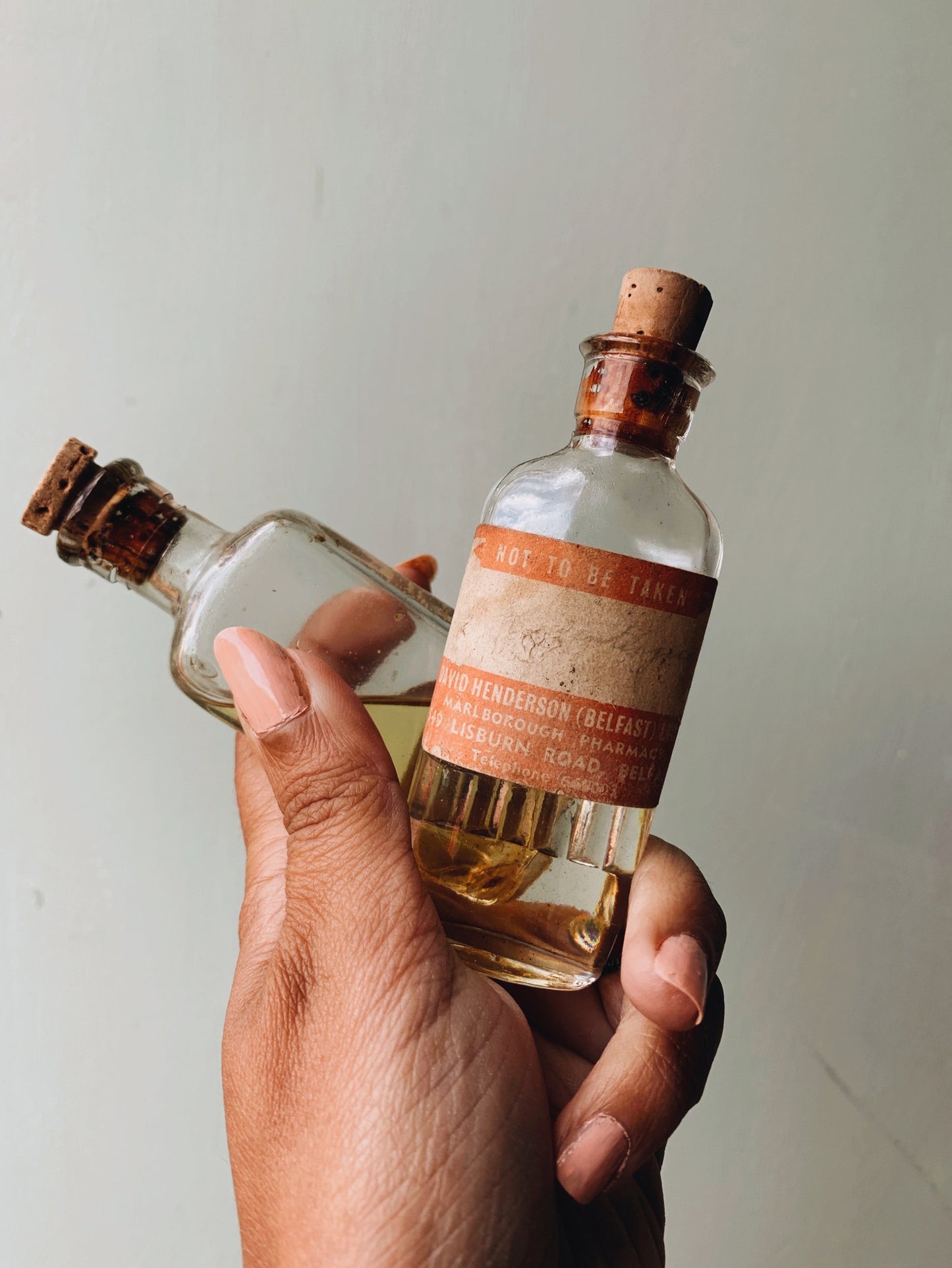Two Antique Apothecary Bottles