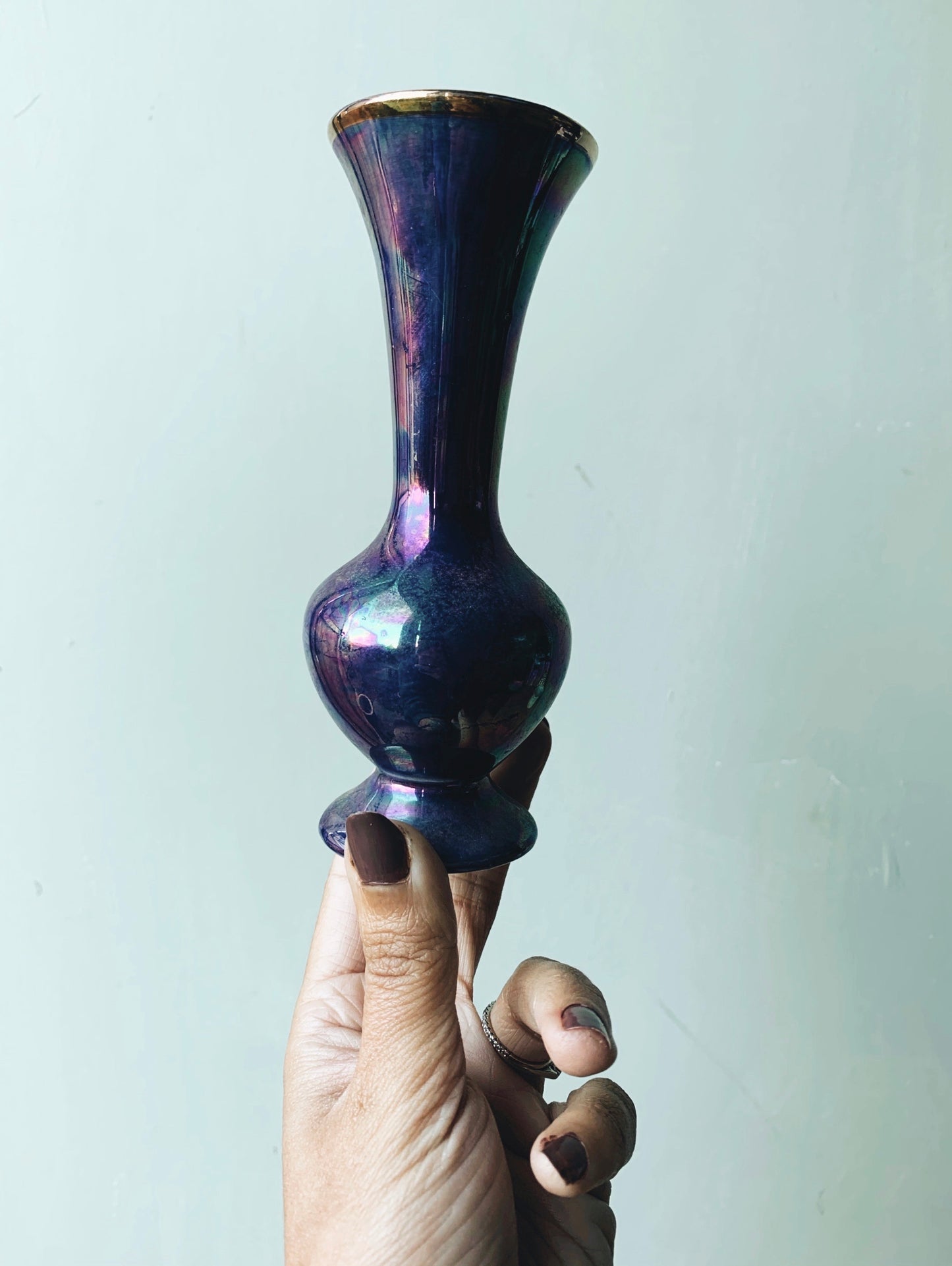 Vintage Blue Lands End Posy Vase