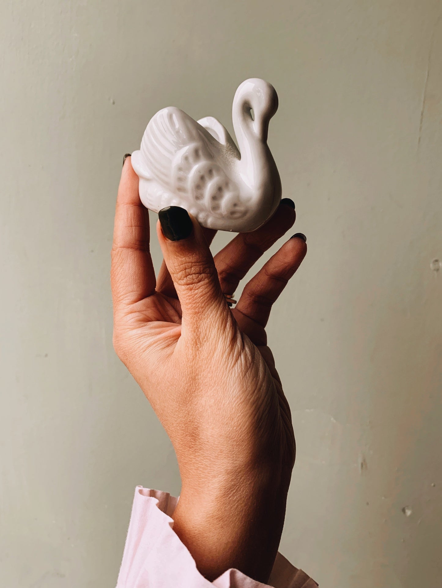 Vintage Ceramic Miniature Swan Planter