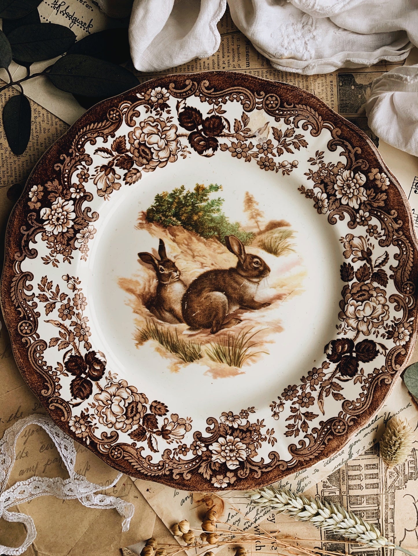 Vintage Royal Worcester ~ Rabbit Plate