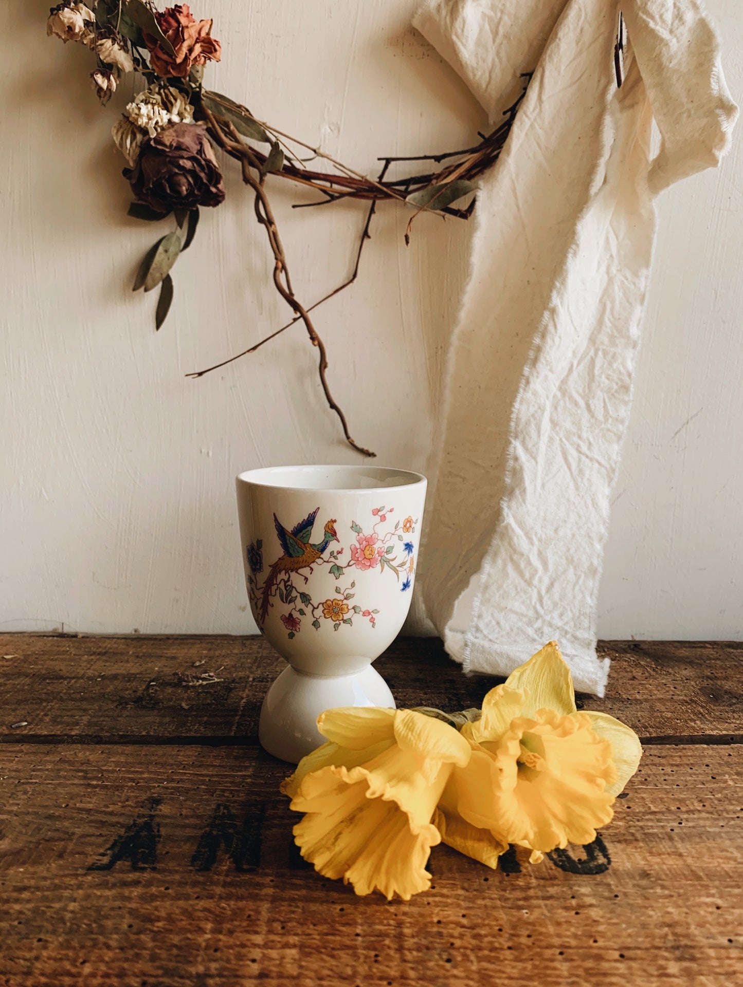 Vintage Royal Doulton Bird of Paradise Blooms Goblet