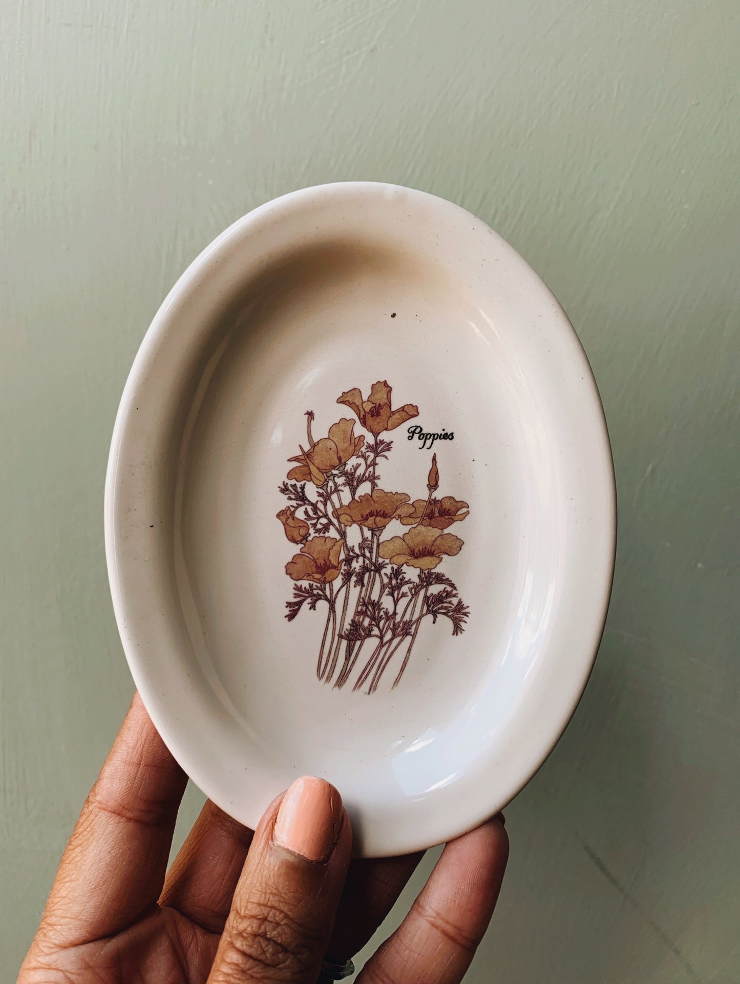 Vintage Poppy Trinket Dish