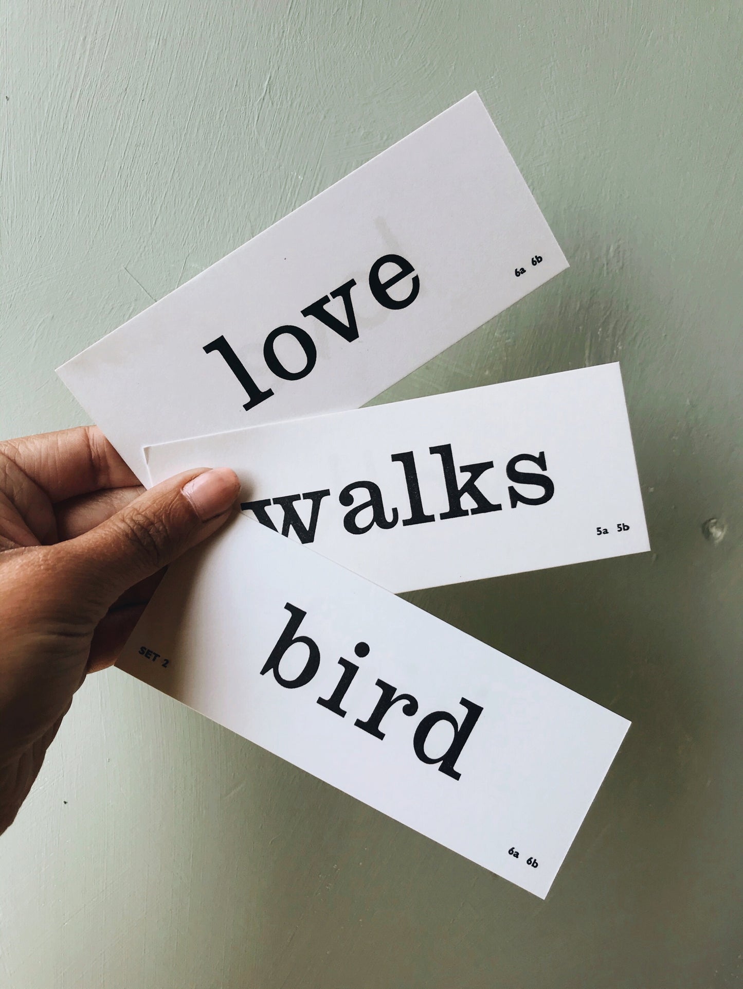 Retro 70s Word Cards ~ BIRD / WALKS / LOVE - Stone & Sage